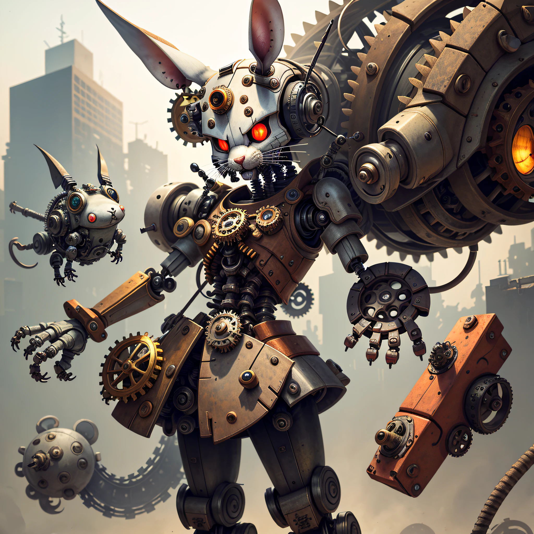 Rat-robot with mechanical gears and other mechanical elements