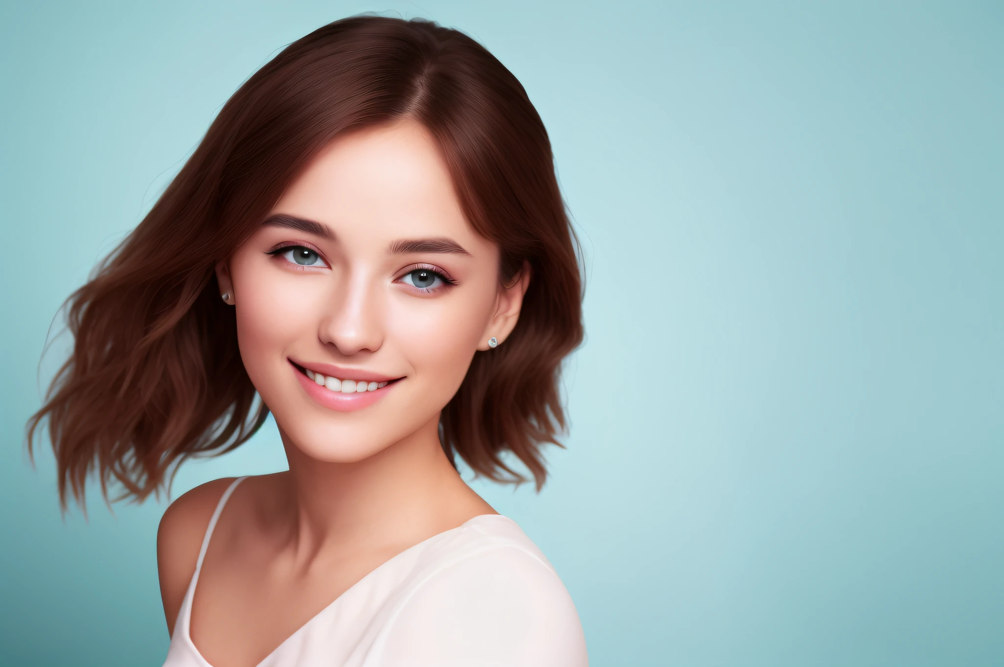 White background smile