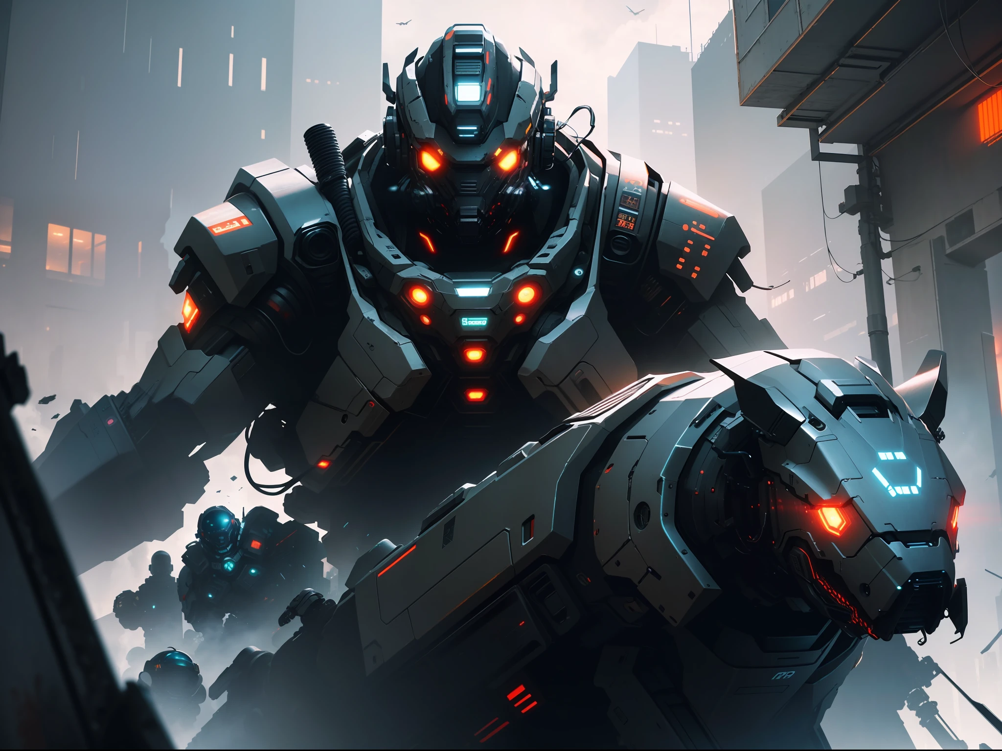 ((Best quality)), ((masterpiece)), (highly detailed:1.3), In a sprawling cyberpunk metropolis, dominated by towering skyscrapers and neon-lit alleys, a dystopian mega corporation known as OmniCorp reigns supreme. OmniCorp, driven by insatiable greed and power, has ventured beyond Earth's boundaries to exploit the vast resources of near-earth objects (NEOs) in a relentless pursuit of profit.Set in a gritty future, where the line between humanity and technology blurs, your images will depict the dark and ruthless world of NEO asteroid mining. Explore the juxtaposition of high-tech machinery, advanced robotics, and human labor as they collaborate to extract precious minerals and resources from the cold depths of space.Capture the scenes of colossal mining rigs, suspended in zero-gravity, relentlessly drilling into massive NEOs, their mechanical arms piercing through the rocky exterior. Show the workers, adorned in cybernetic suits, braving the harsh conditions of space to harvest the valuable ores, their faces obscured by gas masks and reflective visors.Amidst the cold and desolate asteroids, reveal the towering presence of the OmniCorp headquarters—a monolithic structure that casts a shadow over the workers below. Showcase the opulent offices and boardrooms, where executives make decisions that shape the destiny of both the company and the exploited masses.But beneath the shiny veneer of corporate power, unveil the simmering rebellion of the oppressed. Depict the clandestine activities of underground resistance movements, fighting against OmniCorp's iron grip on society. Show their covert operations, hacking into the corporation's networks, and plotting to expose its dark secrets.Incorporate elements of advanced technology, cybernetic enhancements, holographic displays, and augmented reality overlays to accentuate the cyberpunk atmosphere. Explore the contrast between the bleak and polluted cityscape and the infinite expanse of space, emphasizing the impact of humanit
