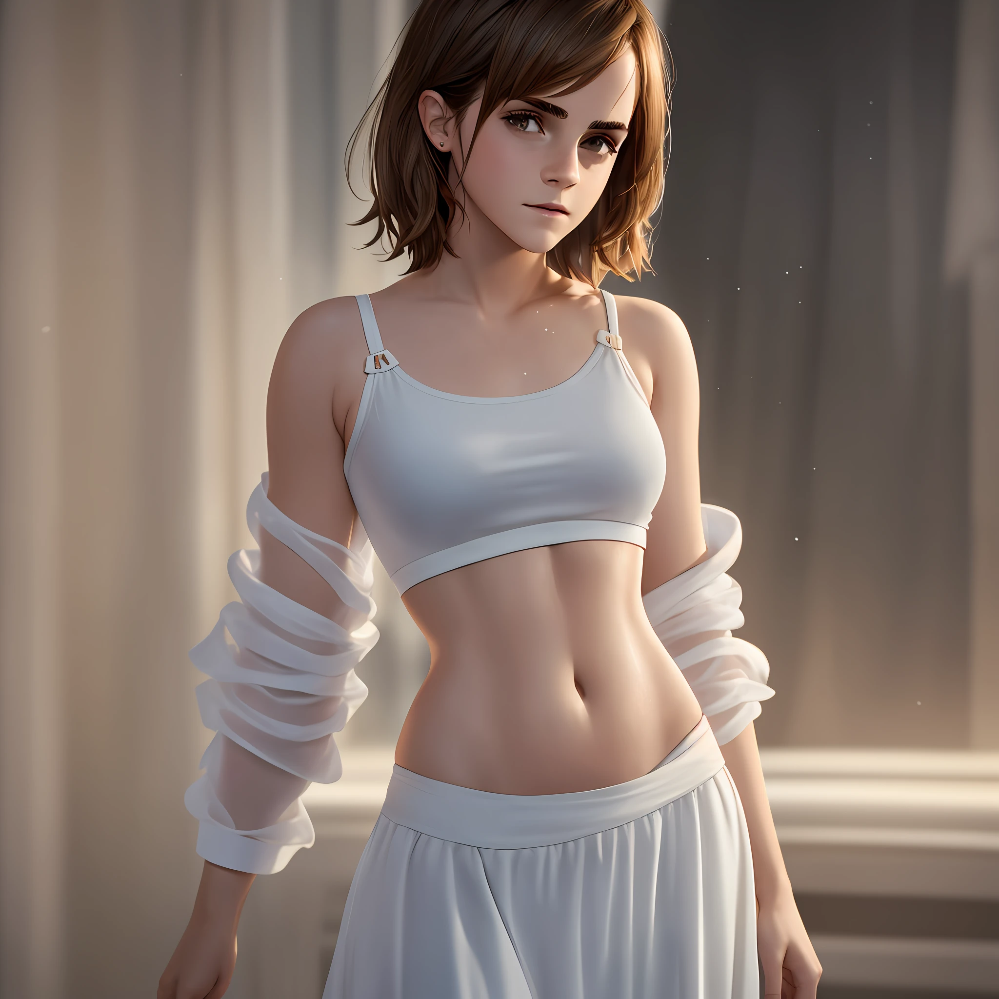 (Emma Watson: 4.0), (White Croptop: 1.2), (Long Skirt: 1.2), (Wet Hair: 1.5), (Wet: 1.5), (Soaked: 1.5), Rain, (Wet Clothes: 1.5), (Groin: 1.1), (Inguinal Ten: 1.1), (Focus on Face: 1.1), Collarbone, Belly Button, Natural Light, Extremely Detailed, 8yk, Raw Photo, High Level of Detail, (Ray Tracing), (Masterpiece), (Best Quality), High Resolution, (Realistic: 1.8), Physically Based Representation, Ultrarealistic, Full Body --auto --s2