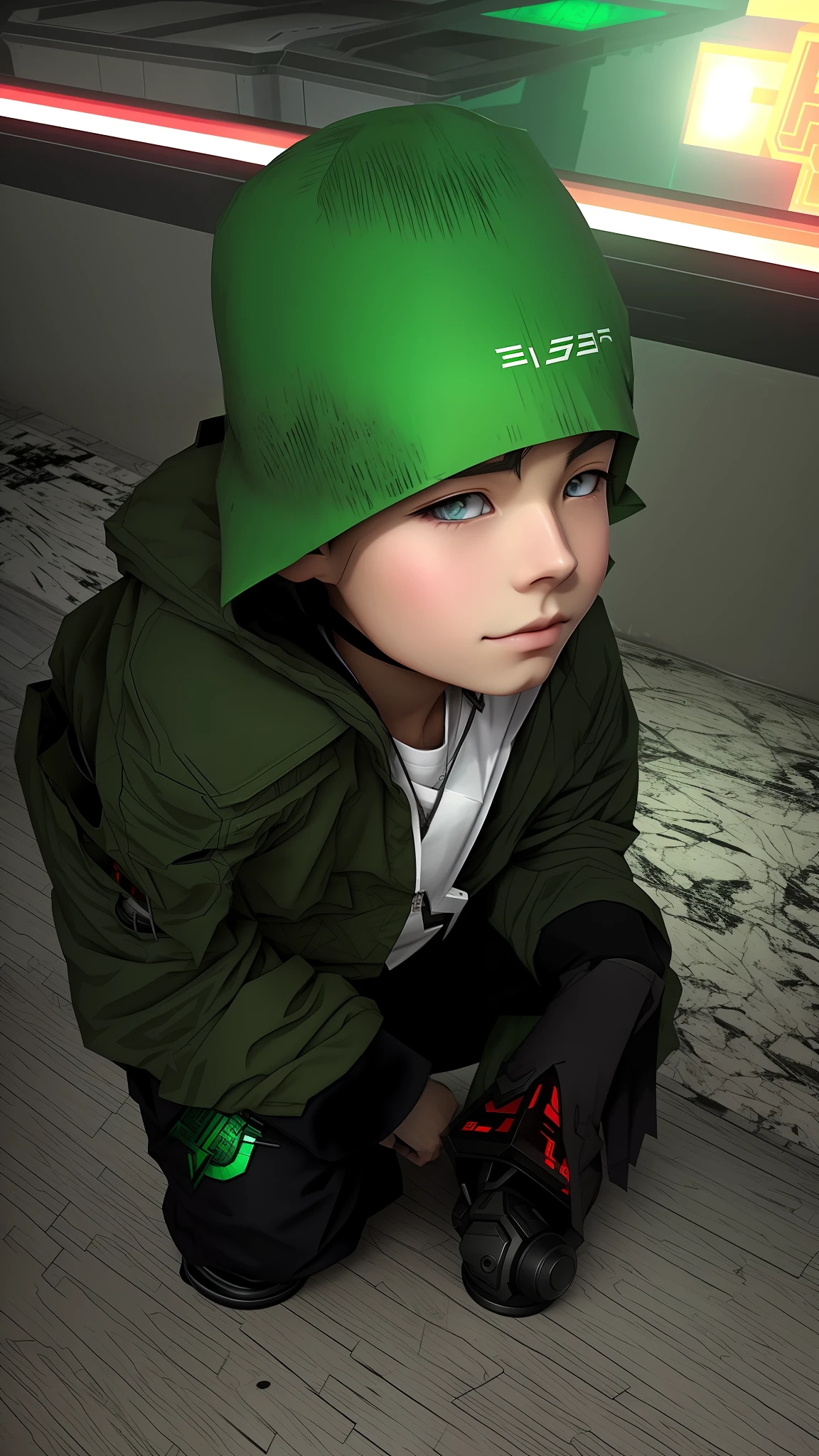 anime boy with doom background