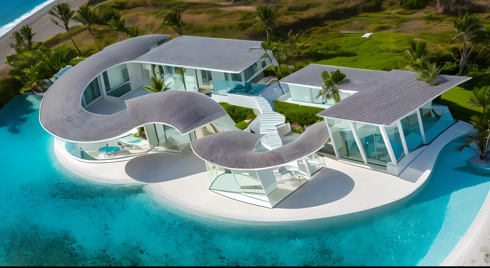 Modern house, aesthetic design, modern, clean, beach resort