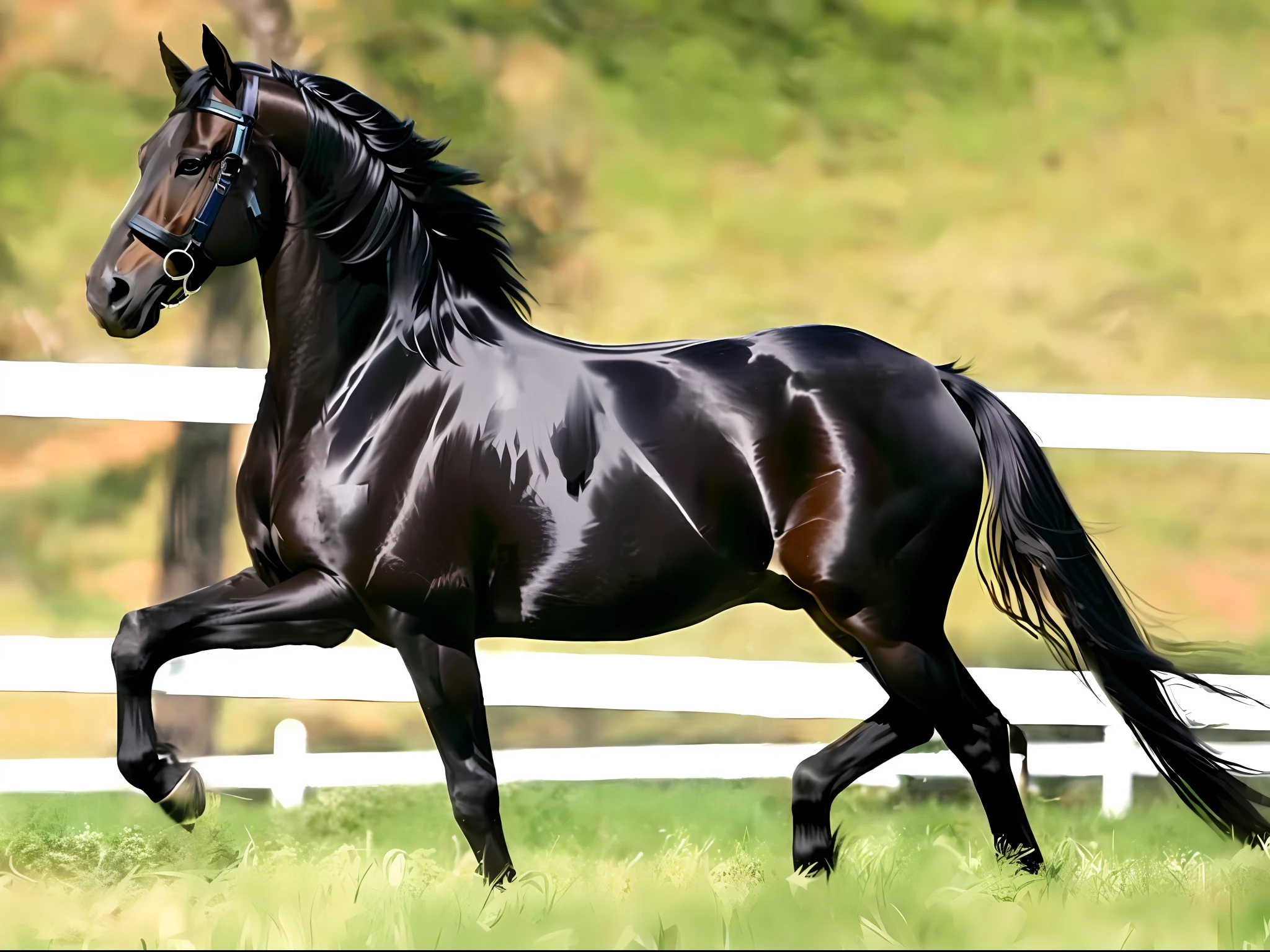 Black side horse