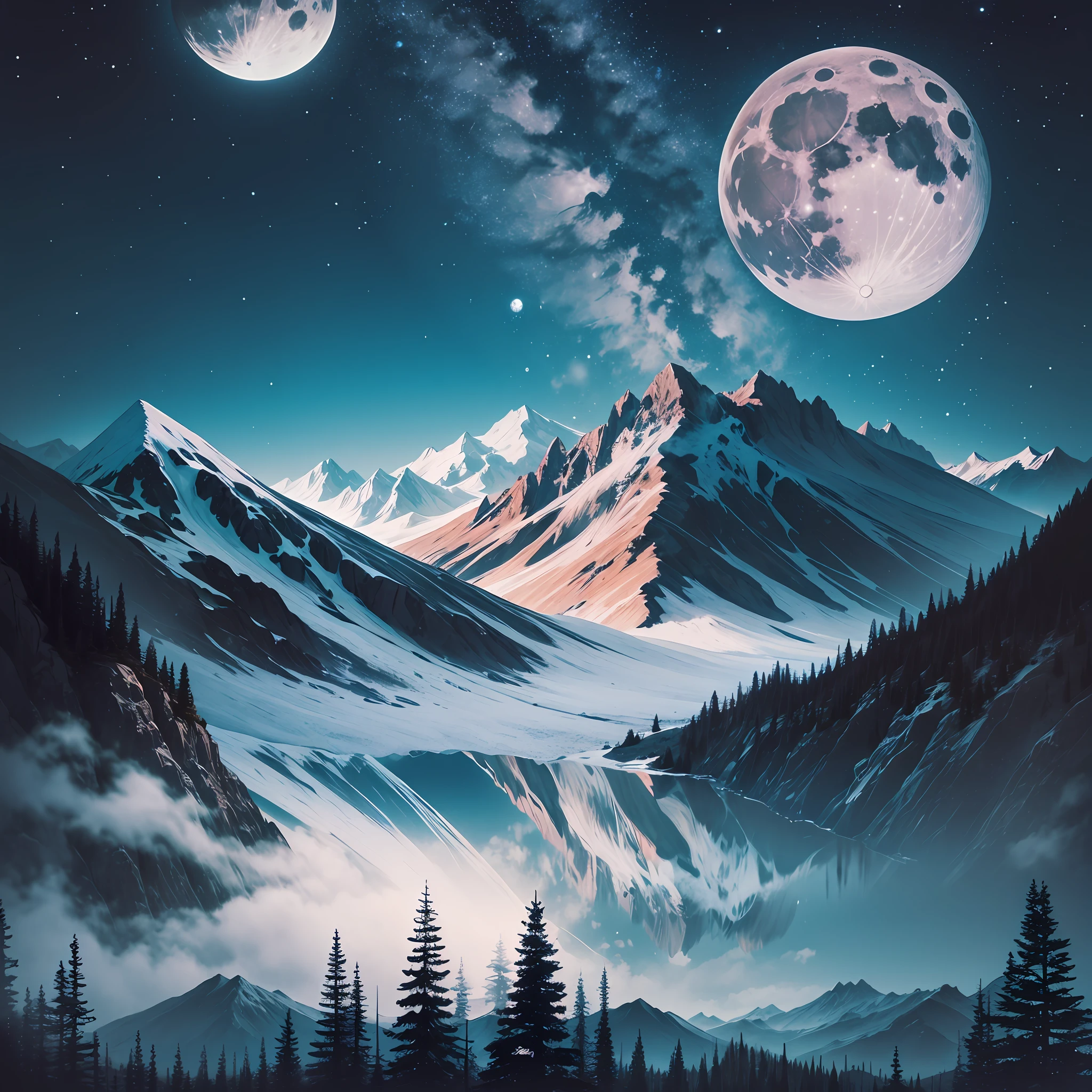 The moon is clear and the mountains are quiet, and the sky is clear and smelly --auto --s2