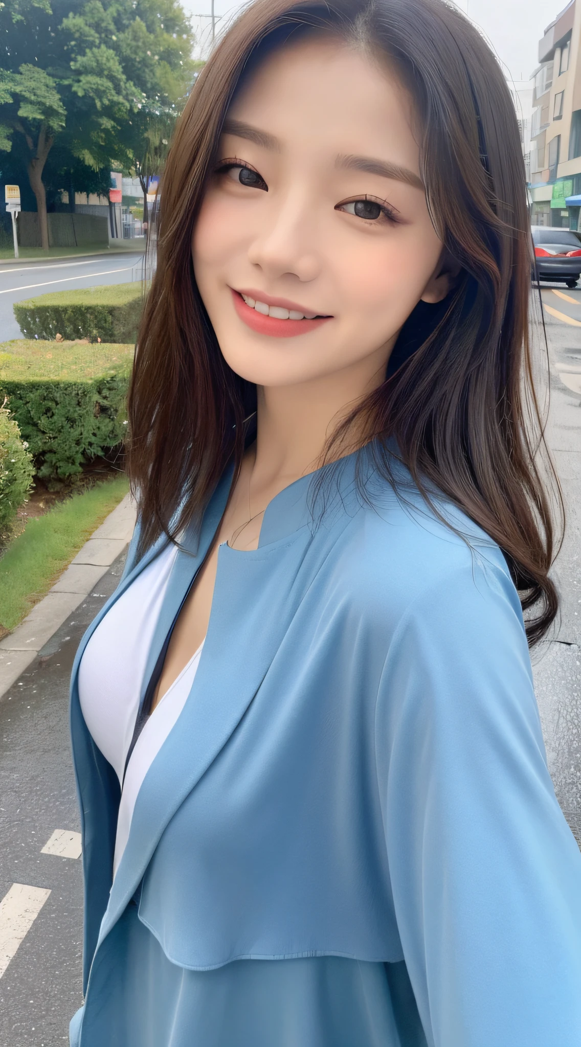 ((Best Quality, 8K, Masterpiece:1.3)), Focus: 1.2, Perfect Body Beauty: 1.4, Buttocks: 1.2, ((Layered Haircut, Breasts: 1.2)), (Wet Clothes: 1.1), (Rain, Street:1.3), Bandeau Dress: 1.1, Highly Detailed Face and Skin Texture, Fine Eyes, Double Eyelids, Whitening Skin, Long Hair, (Shut Up: 1.3), Smile
