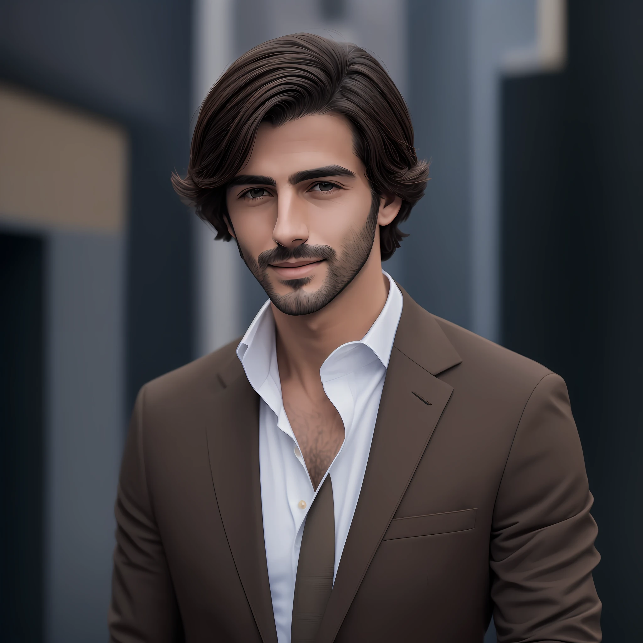 high quality, ((((Italian man))))), smile, (((beautiful boy)))), (lively person), (((brown suit)), moisturizing beak lips, brown hair, short hair, random, detailed skin, ((natural expression)), (background transparent)))), (overall neatness), bag background white atmosphere, (actor style), real photo, model style, high quality, studio, candid, photography, high resolution, 4k, 8k, --auto --s2