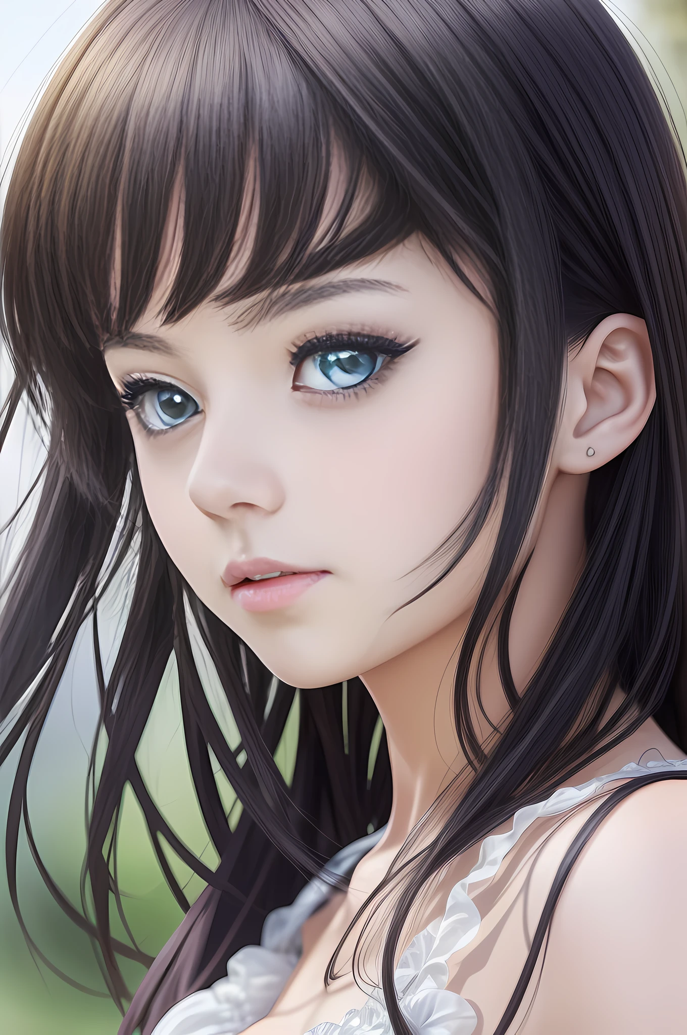 (best quality:1.3), (masterpiece:1.3), (detailed:1.3), 8K, enchanting portrait of a girl in the style of anime. Her large, expressive eyes gleam with a hint of mystery and emotion, reflecting the artistic flair of the anime genre. The vibrant colors of her hair and attire add a touch of whimsy and playfulness to the scene. The soft lighting caresses her features, highlighting the delicate contours of her face. The composition focuses on her captivating expression, drawing the viewer into her world. The camera angle is slightly tilted, giving a dynamic and engaging perspective that is often seen in anime artwork.
