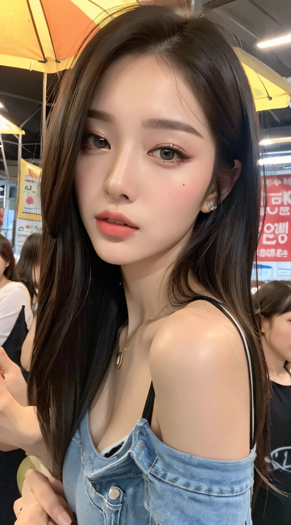 ((Best Quality, 8K, Masterpiece: 1.3)), 1girl, Slim Abs Beauty: 1.3, (Hairstyle Casual, Big: 1.2),, Super Fine Face, Fine Eyes, Double Eyelids, Night Market
