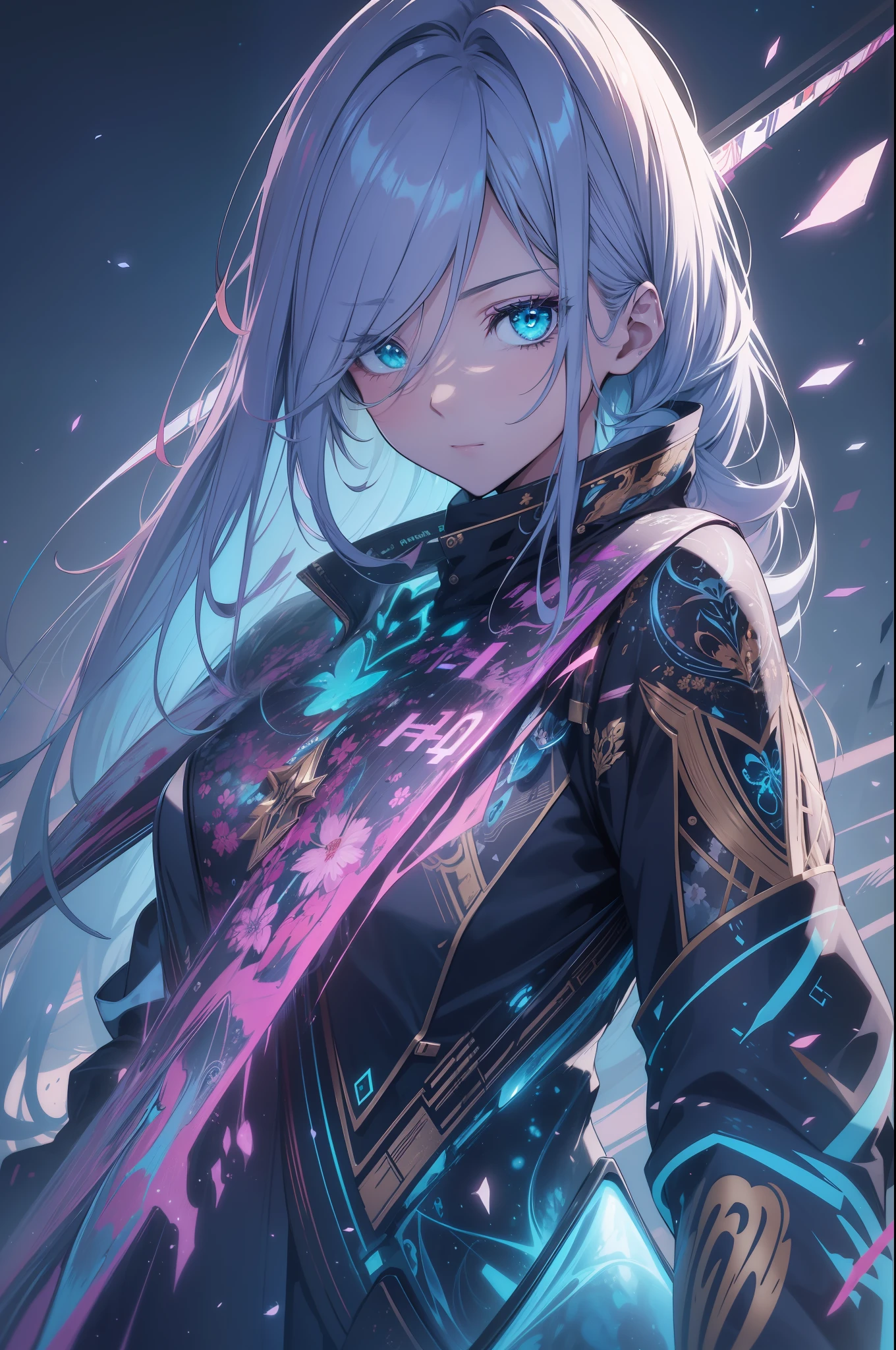 anime style beautiful women, beautiful anime waifu style girl, hyperdetailed painting, looking away, long hair, messy hair, koumoto, happy, good resolution, best quality, analogous colors, glowing shadows, beautiful gradient, depth of field, clean image, high quality, high detail, high definition, Luminous Studio graphics engine, cute face, slim waist, nice hips, art by Carne Griffiths and Wadim Kashin concept art, 4k resolution, fractal isometrics details bioluminescence , 3d render, octane render, intricately detailed , cinematic, trending on artstation Isometric Centered hyperrealistic cover photo awesome full color, hand drawn , gritty, realistic , hit definition , cinematic, on paper, ethereal background, abstract beauty,stand, approaching perfection, pure form, golden ratio, minimalistic, unfinished, concept art