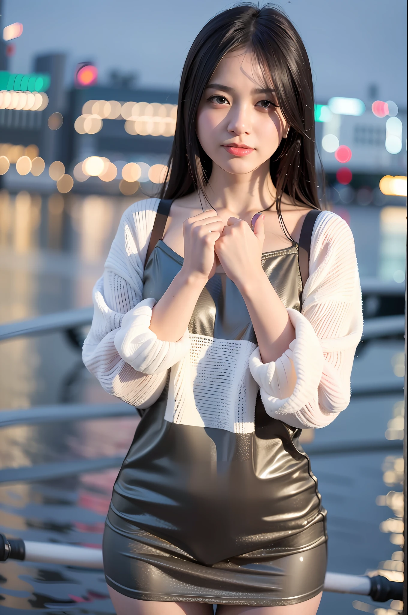 mix4,(8k, RAW photo, best quality, master:1.2), (realistic, photo-realistic:1.37),1girl,cute,cityscape,night,rain,wet,professional lighting,photon mapping,radiosity,physically-based rendering ,