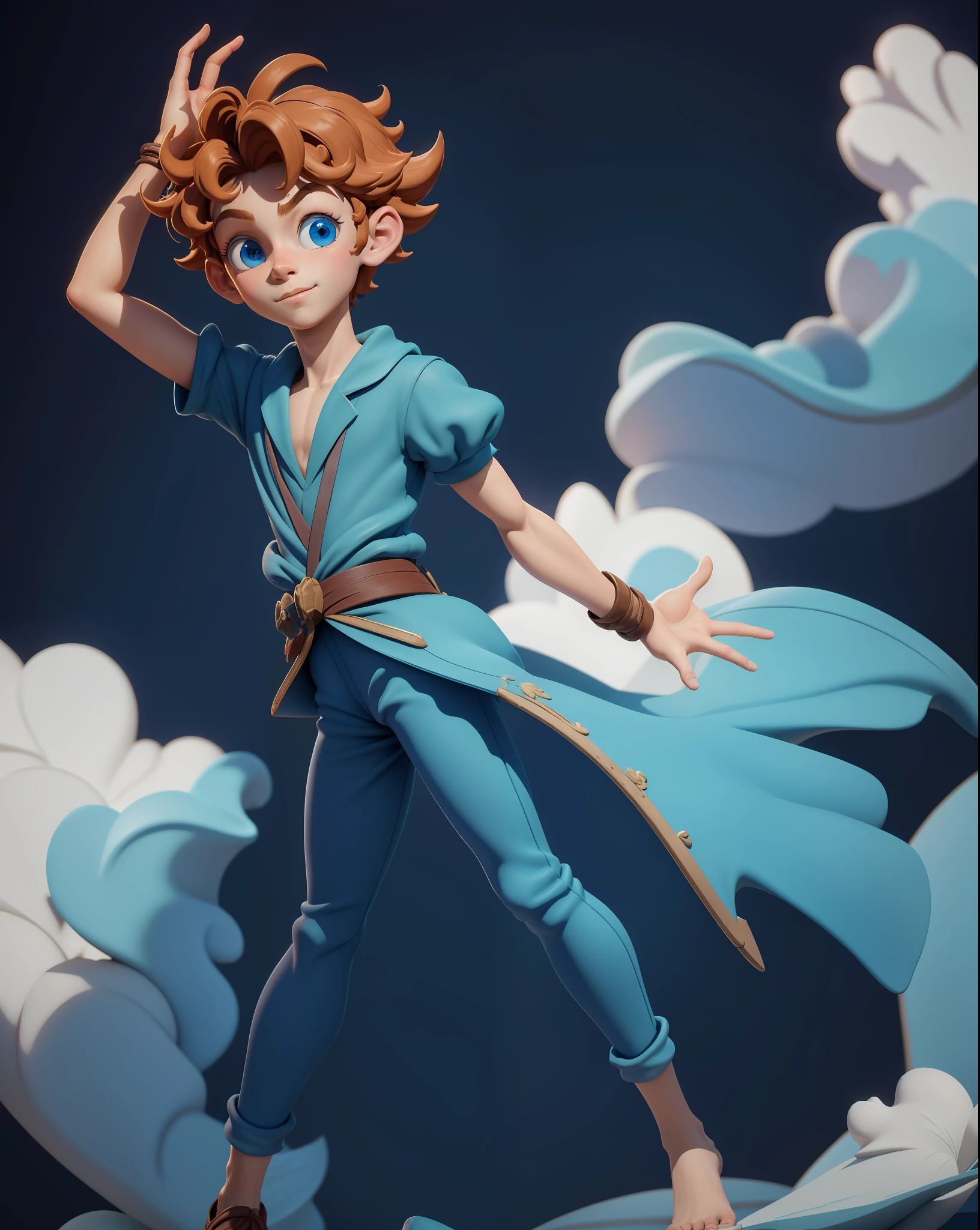 PeterPan, (Masterpiece: 1.5), (Best Quality: 1.5), 3DMM, High Resolution, Very Detailed, 3DG, 1boy, Big Blue Eyes, 8k