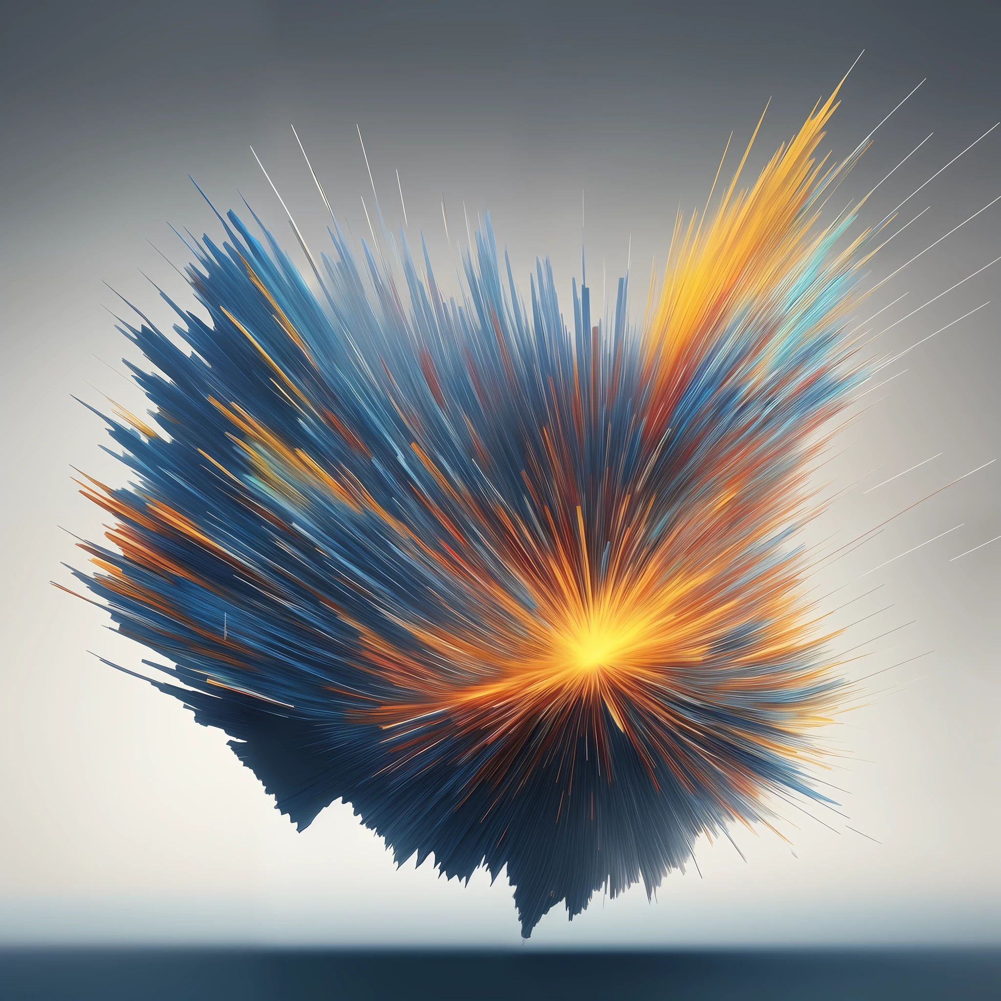 a 3D rendering of a city shattering, abstract art, Synesthesia