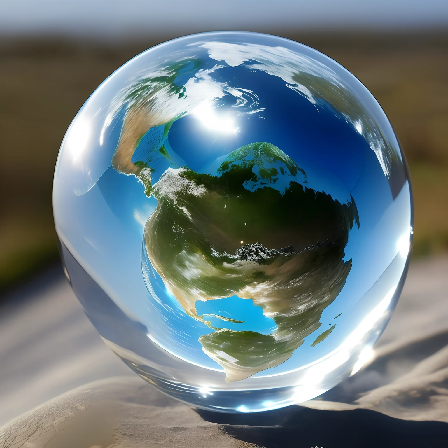 Crystal ball, earth, brilliant