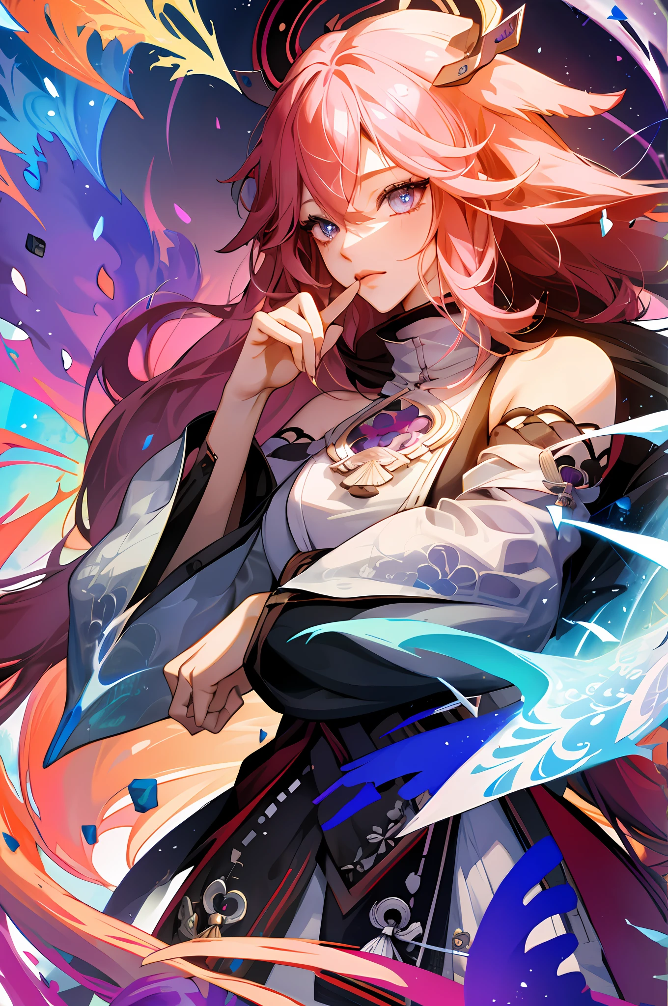 absurdres, highres, ultra detailed, 1girl, solo, extremely detailed eyes, (official art, beautiful and aesthetic:1.2), (1girl), extreme detailed,(fractal art:1.3),colorful,highest detailed