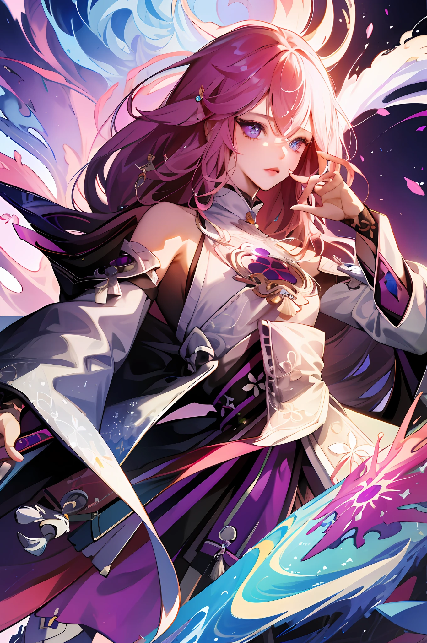 absurdres, highres, ultra detailed, 1girl, solo, extremely detailed eyes, (official art, beautiful and aesthetic:1.2), (1girl), extreme detailed,(fractal art:1.3),colorful,highest detailed