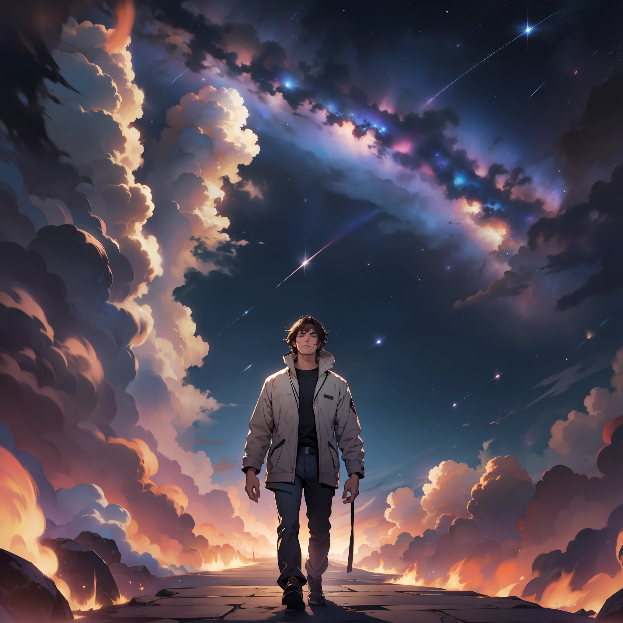 A brunette man wandering through the universe