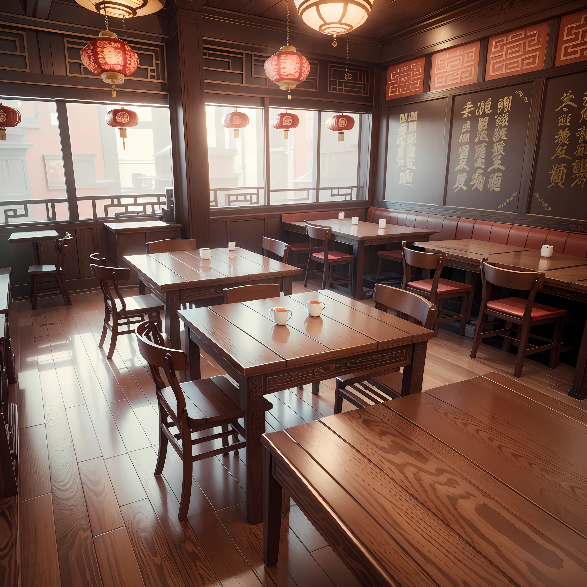 there is a restaurant with a lot of tables and chairs, asian interior decoration, a multidimensional cozy tavern, chinese style, beautiful render of tang dynasty, restaurant interior photography, amusement park interior design, photograph of 3d ios room, excellent 3d render, show room scene, 3 d cg, 3d cg, highly detailed interior, traditional chinese, cg rendering --auto --s2