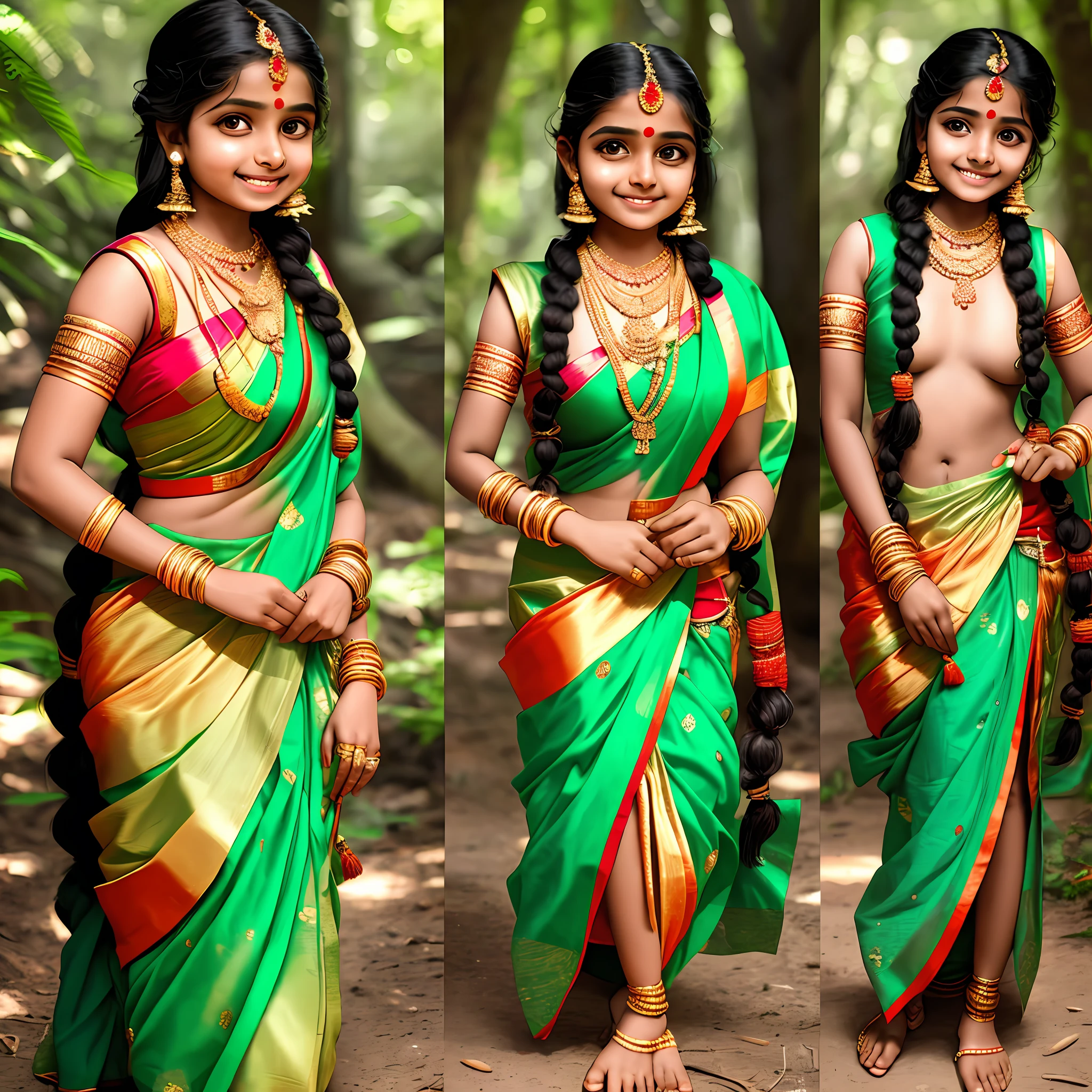 Indian girl , small face , smiling