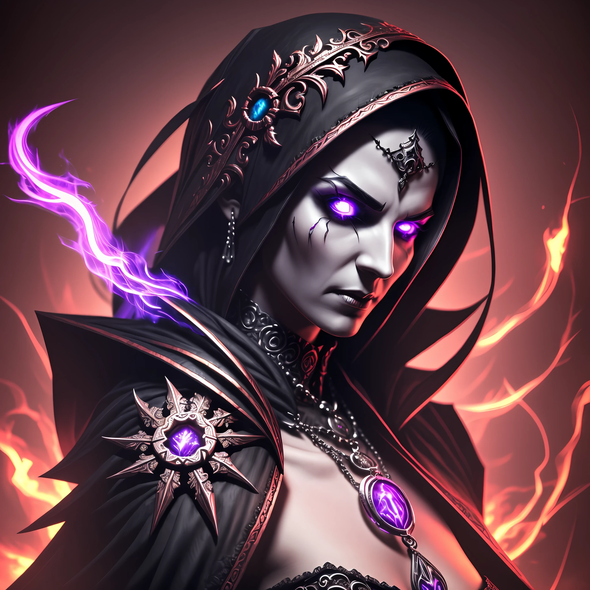 (very detailed 8K wallpaper), medium shot photo of cool nice necromancer, complex and high definition, dramatic --auto --s2