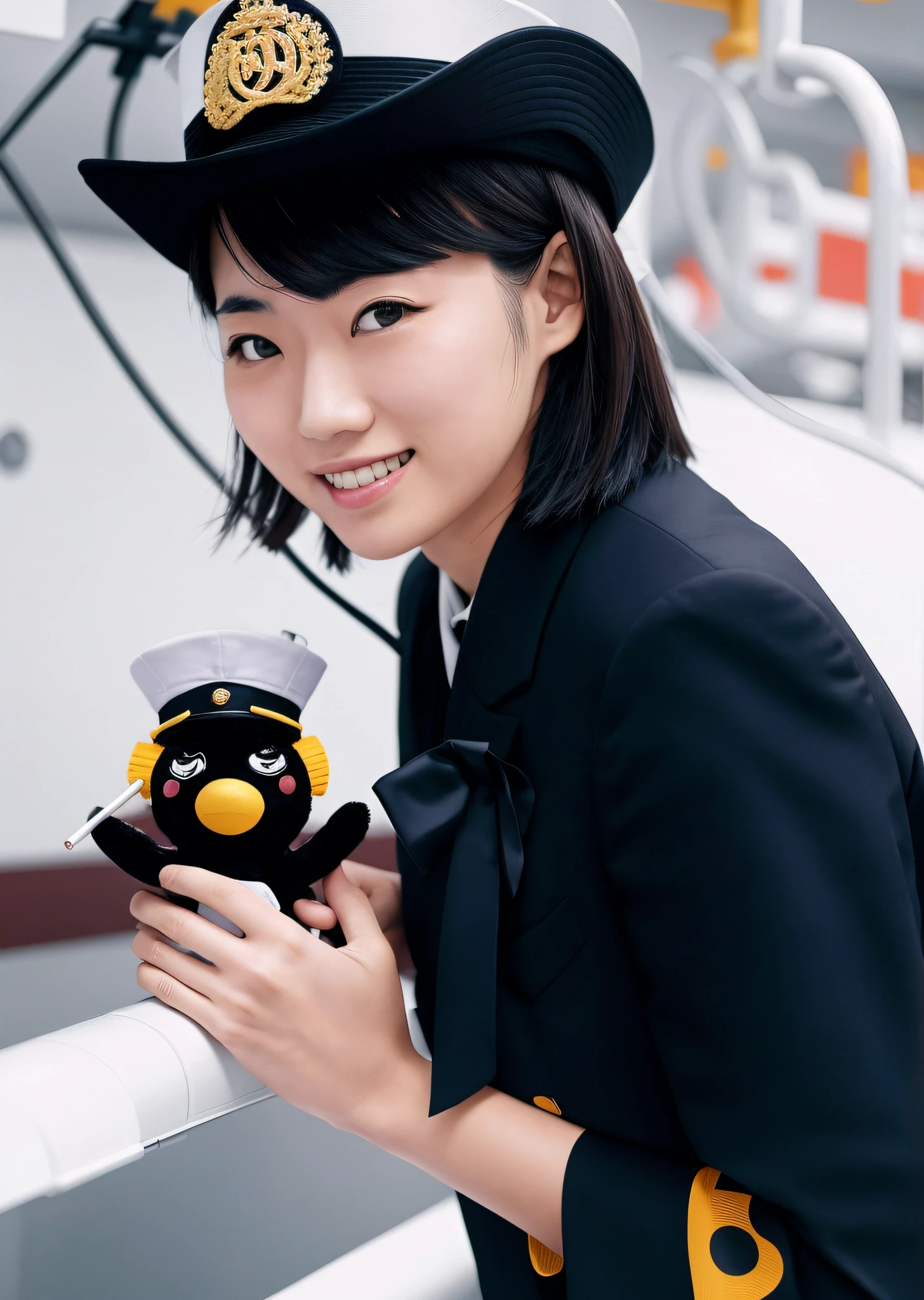Japan woman in suit, conductor, 20s, high school student