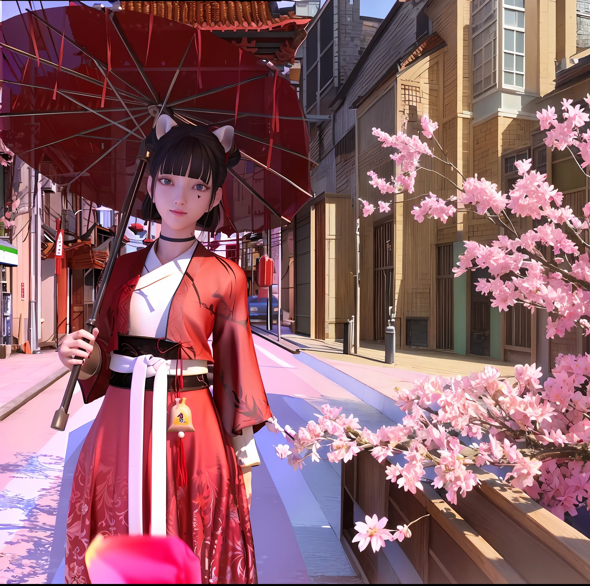 anime character dressed in traditional japanese dress holding an umbrella, realistic anime 3 d style, katana zero video game character, render of a cute 3d anime girl, anime cgi style, anime styled 3d, 3 d anime realistic, anime style. 8k, akihiko yoshida. unreal engine, artwork in the style of guweiz, intricate ornate anime cgi style