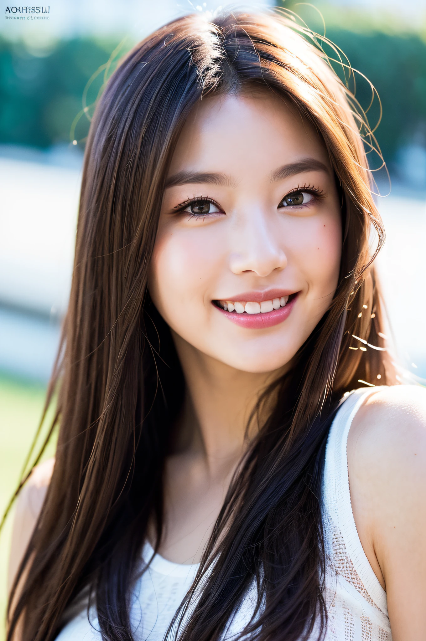 (Realistic, Photorealistic: 1.37), (8k, RAW Photo, Best Quality, Masterpiece: 1.2), Cute, Ultra Detailed, Heart-Shaped Pupil, Physically Based Rendering, Ultra High Resolution, Kodak Vision Color, Shot with Arricam LT Camera, Bokeh, Sharp Focus, Viewers See, Photorealistic, Realistic, Solo, Photorealistic, top quality, highly detailed face, highly detailed eyes and face, beautiful detailed eyes, absurdity, incredibly absurd, unforgettable smile, messy hair, floating hair,