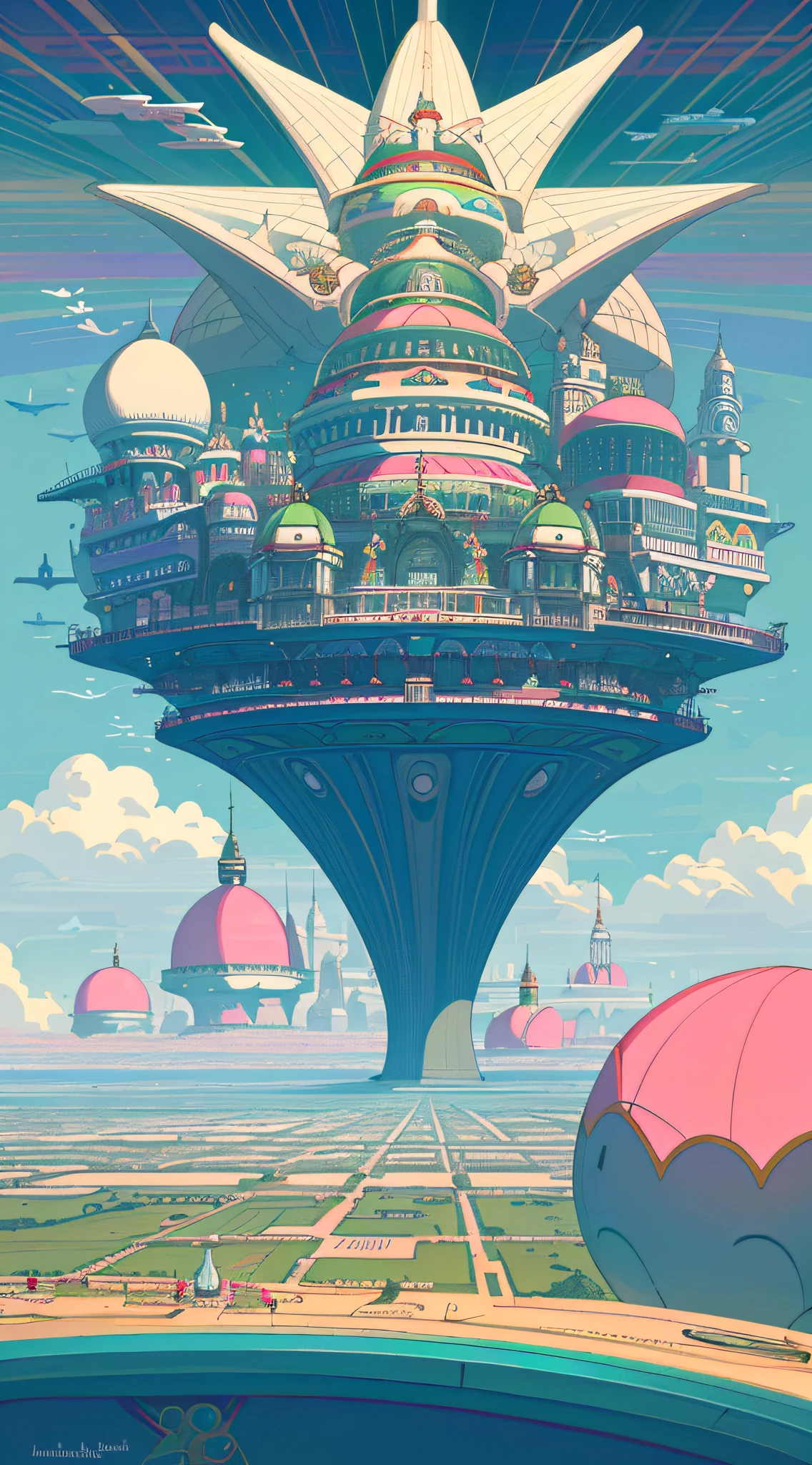 A kooky and whimsical image of a futuristic world, designed in Wes Anderson’s signature symmetrical style with high saturation colors.
The world is populated by fantastical and unusual architecture, with towering spires and bulbous domes painted in bright pinks, greens, and blues. The buildings are laid out symmetrically, creating a sense of order and balance in the bustling metropolis.
The sky is filled with airships and flying cars, moving in a sublime, labyrinthine pattern. AI-driven robots in sleek white hover around delivering parcels, while giant, luminescent sea creatures made of plastic float slowly through the sky.
The colors in this utopia are rich and saturated, with pastel pinks and blues contrasting against vivid greens and yellows. Everything is meticulously arranged, as evidence by the neat rows of buildings and the orderly traffic in the sky.
Overall, the image captures the essence of Wes Anderson's style, with its symmetry and bright, quirky design elements. It is a playful and whimsical representation of a futuristic world, where anything seems possible and the sky is the limit, 4k, HDR.