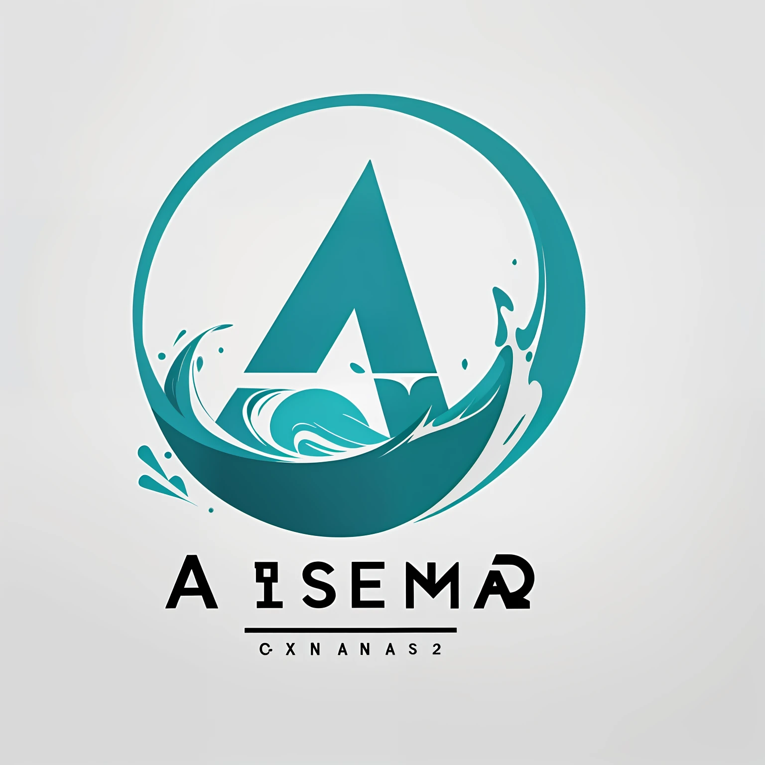 simple logo design of letter 'A', sea，flat 2d, vector, company logo, flat, clean, Simplicity, Technology sense