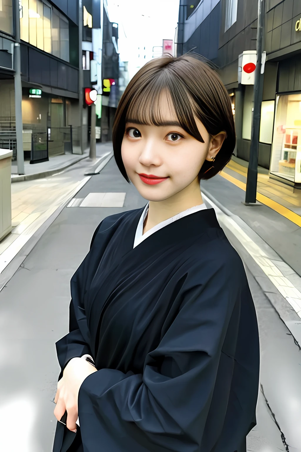 Girl with short hair, Japan person