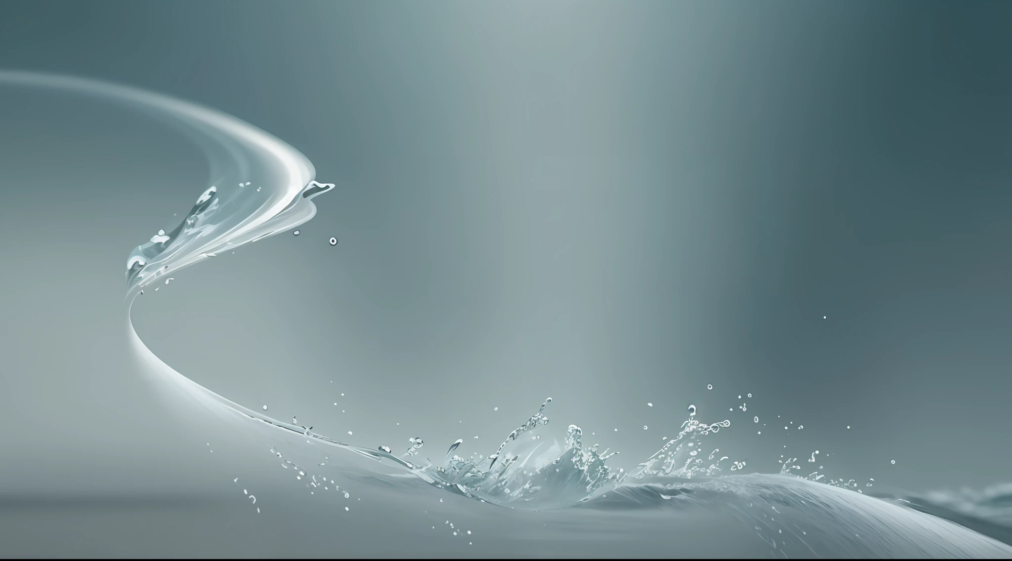 Flowing splashes, splashes, sprays, violently, quickly