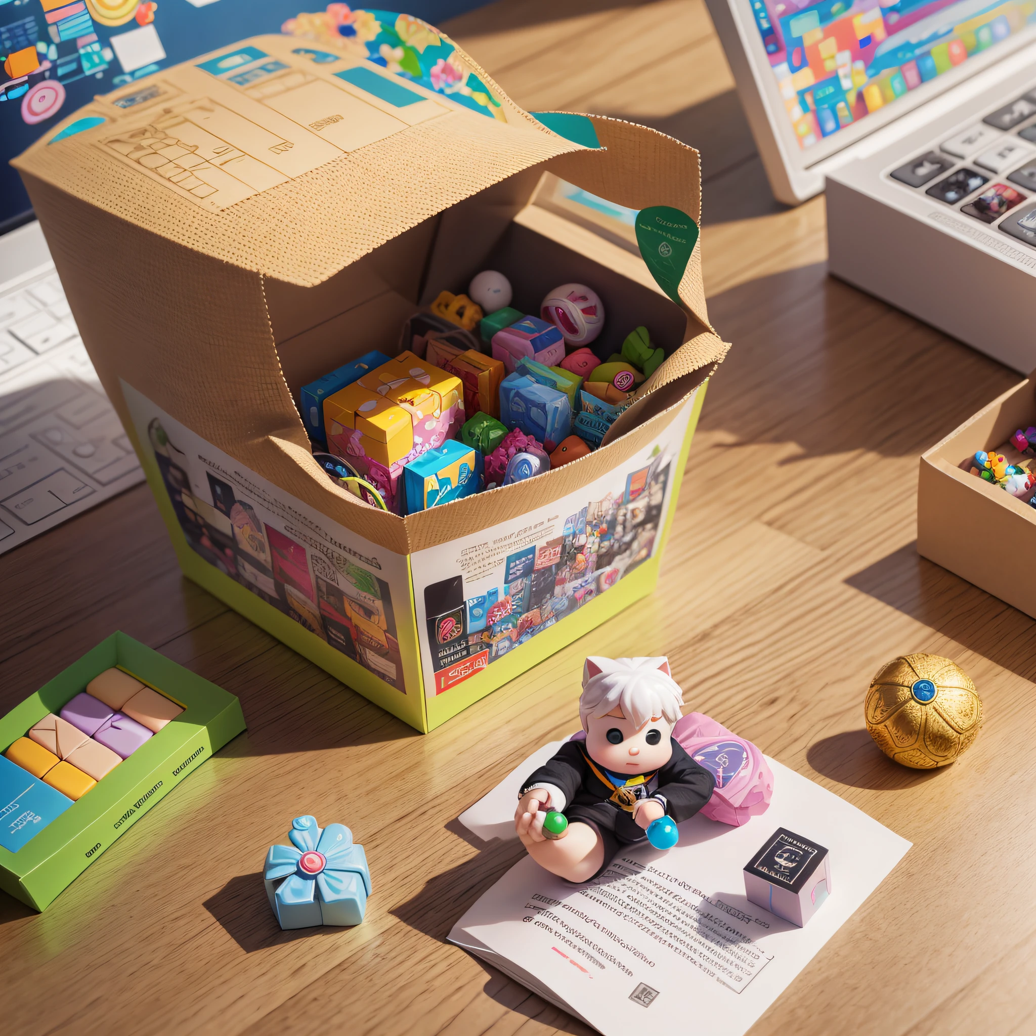 A hand that opens the blind box, a packaging for a blind box toy --auto --s2