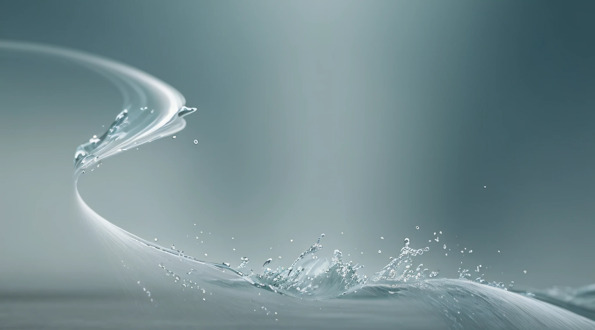 Flowing splashes, splashes, sprays, violently, quickly