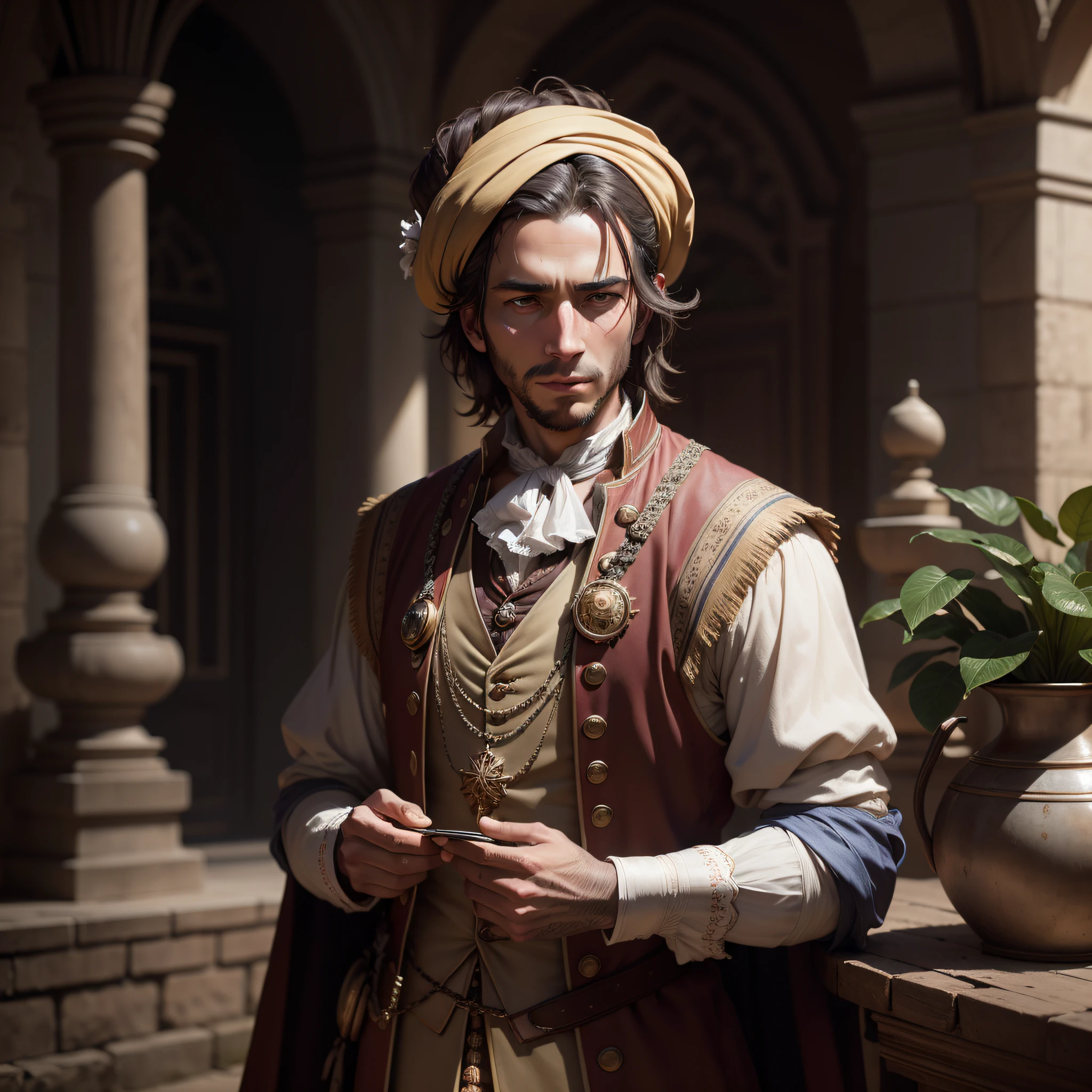 French diamnate merchant, Jean-Baptiste Tavernier, 8k UHD, in India in 1668