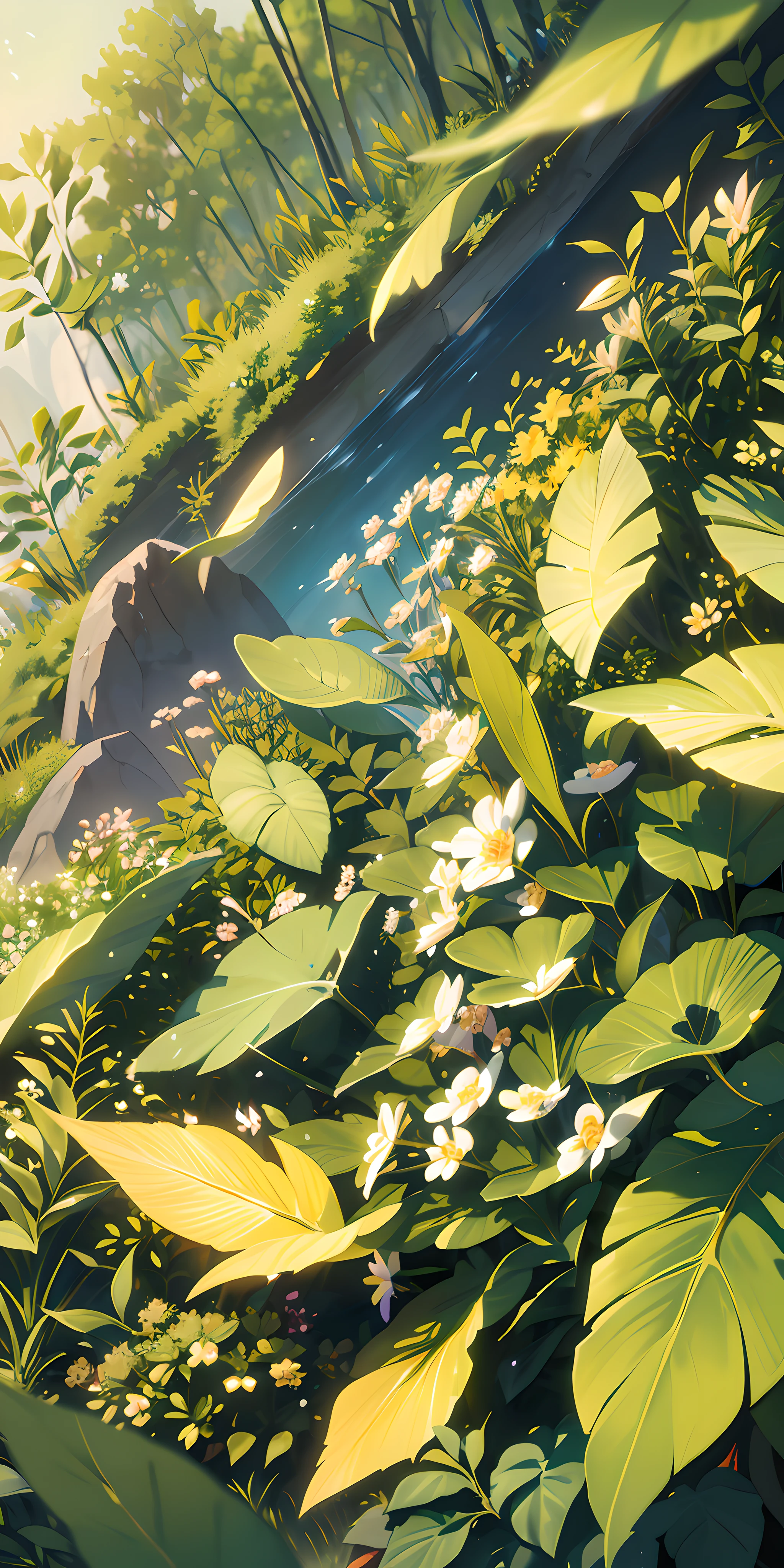 Masterpiece, best quality, (very detailed CG unity 8k wallpaper) (best quality), (best illustration), (best shadows) Nature's delicate leaves petals of various colors falling in the air light Tracking, super detailed --v6
