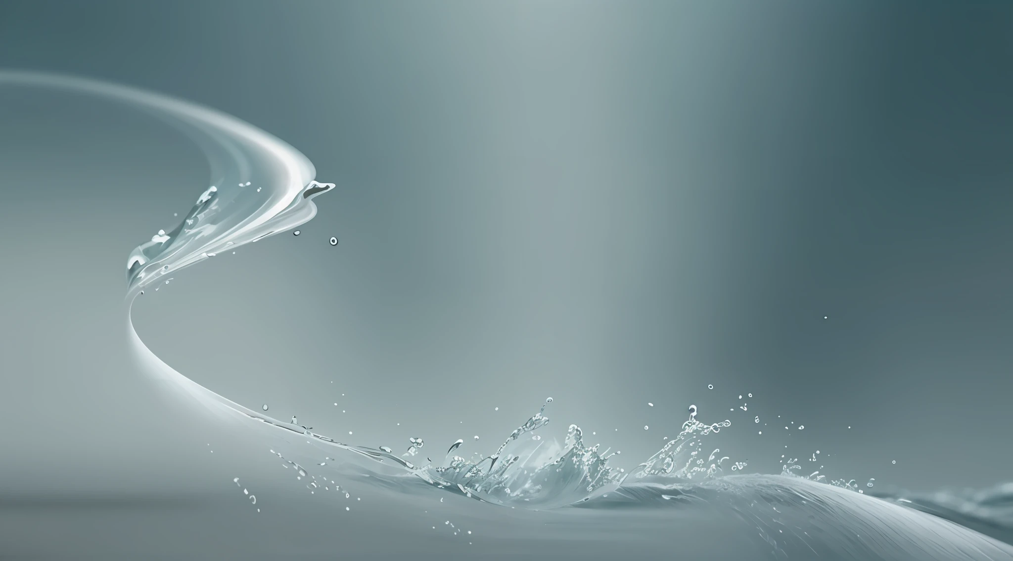 Flowing splashes, splashes, sprays, violently, quickly