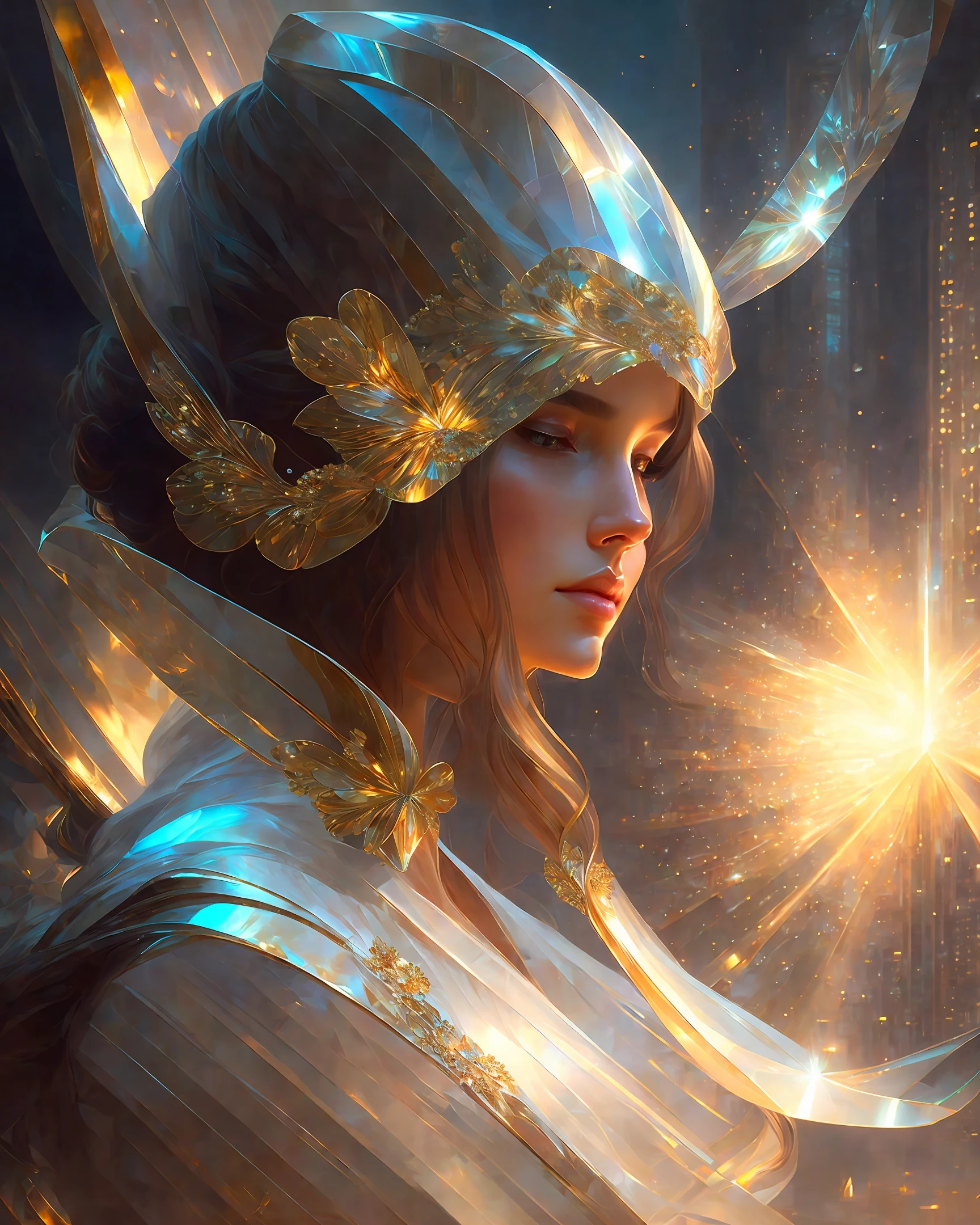 water, refraction, reflections, mirrors, prisms, sunlight, glowing lights!! intricate elegant, highly detailed, digital painting, artstation, concept art, smooth, sharp focus, illustration, art by ( ( ( ( artgerm ) ) ) ) and ( greg rutkowski )! and ( ( ( alphonse mucha ) ) ), eyes reflecting into eyes reflecting to infinity