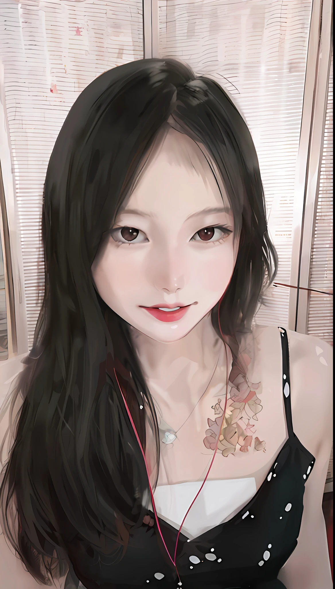 (watercolor:1.2),1girl, solo, flower, portrait, leaf, bangs, signature, blonde, long hair, red eyes, flower earrings