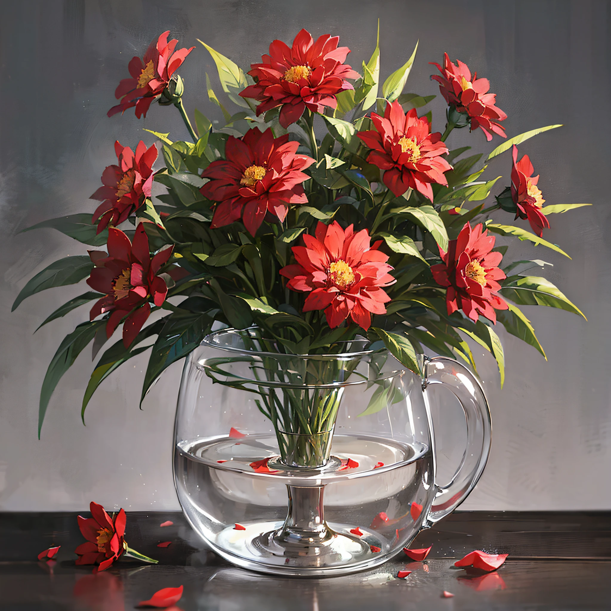 hyper realistic red flowers black background --auto --s2