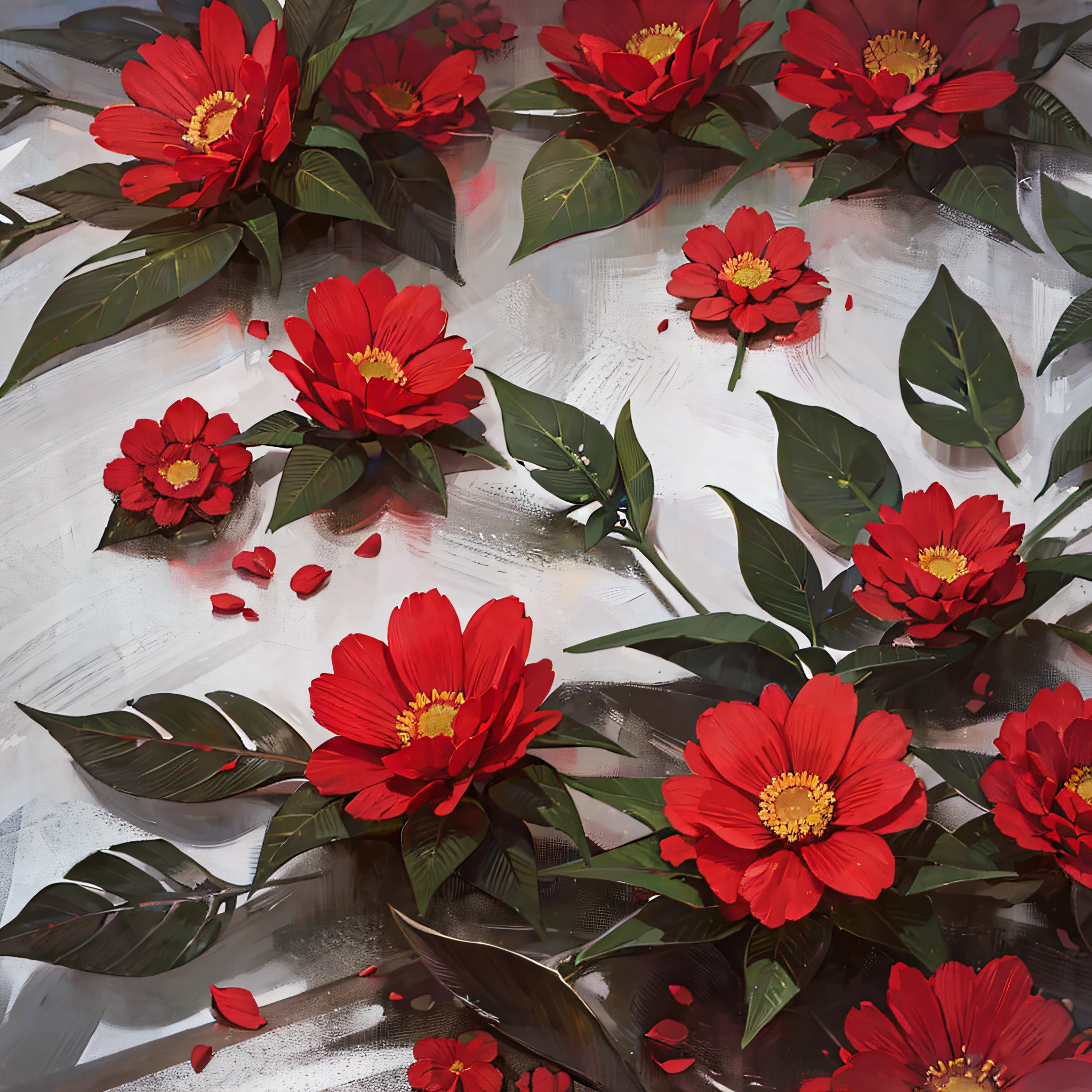 hyper realistic red flowers black background --auto --s2