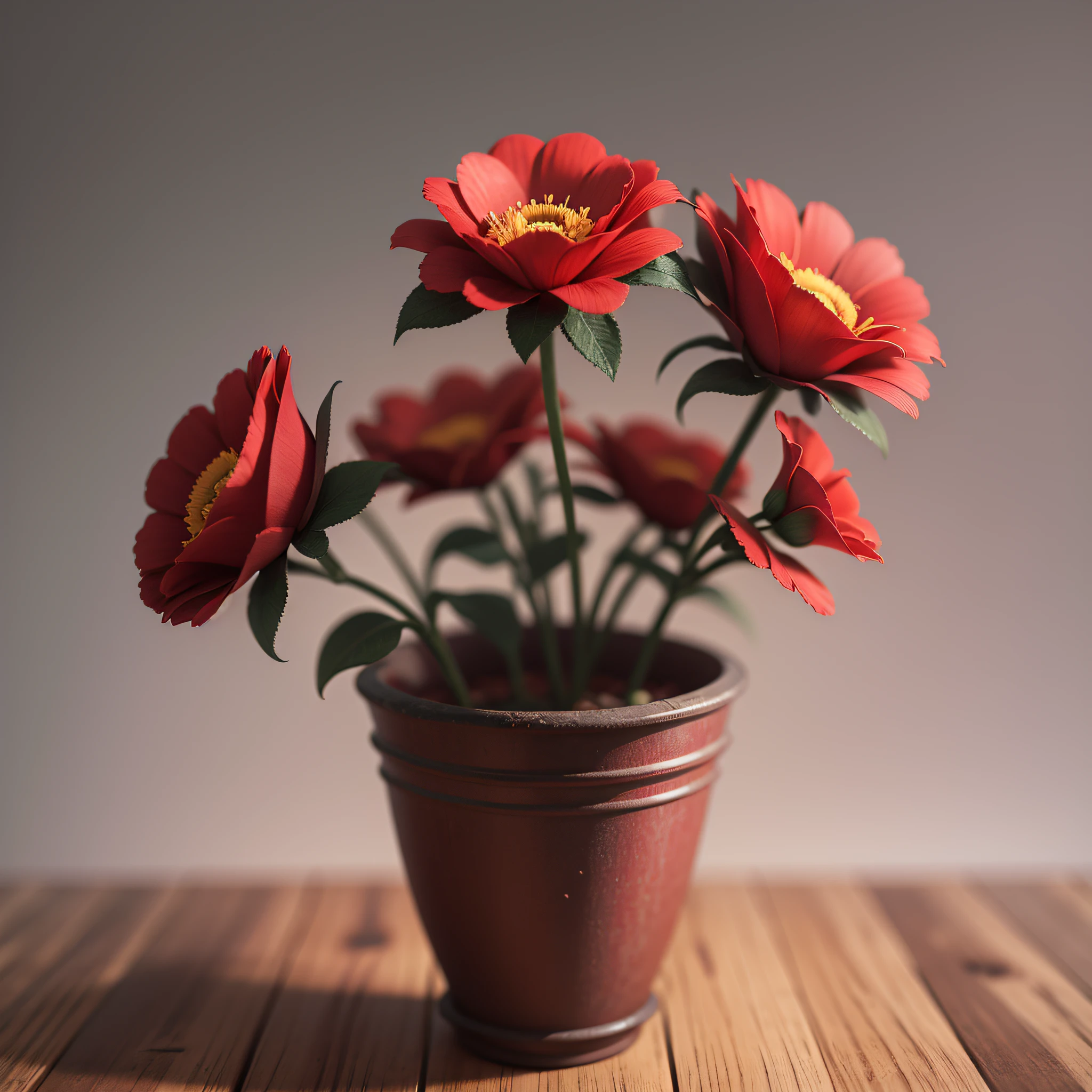 red flowers 3d empty background --auto --s2