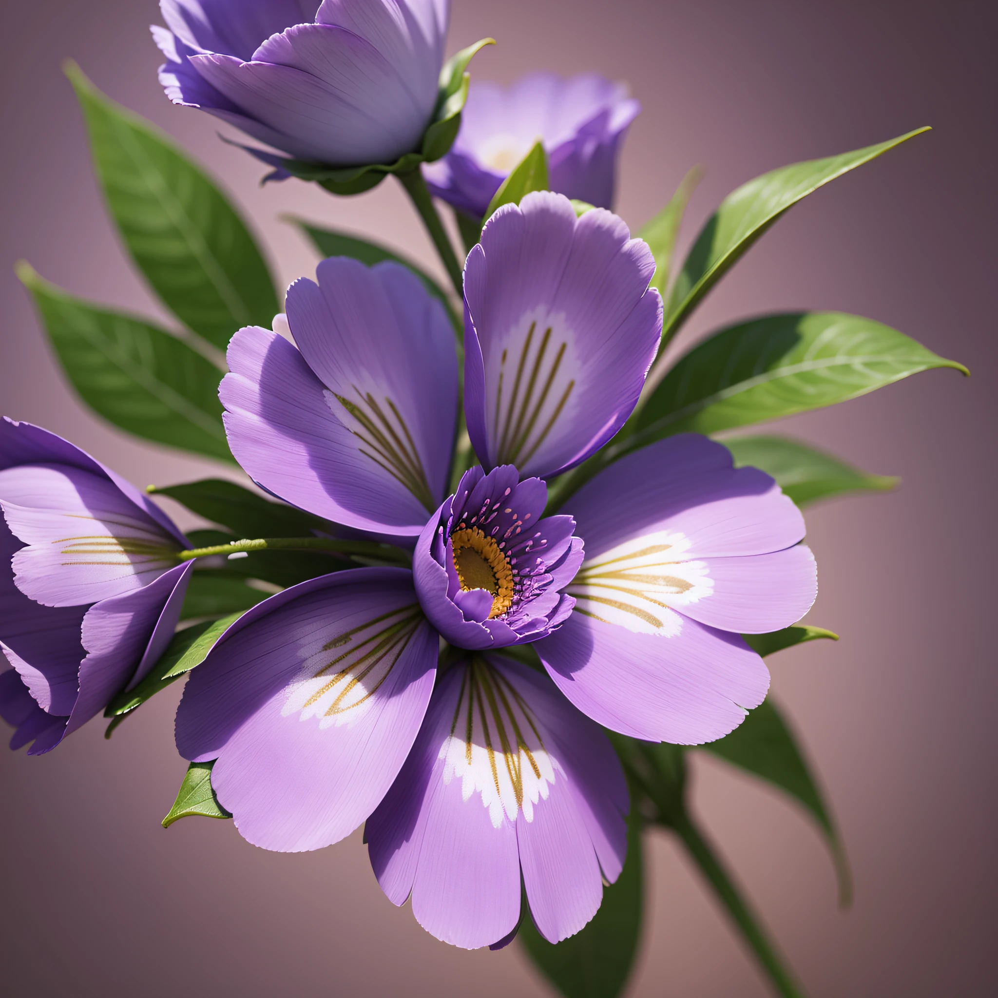 hyper realistic purple flowers empty background --auto --s2
