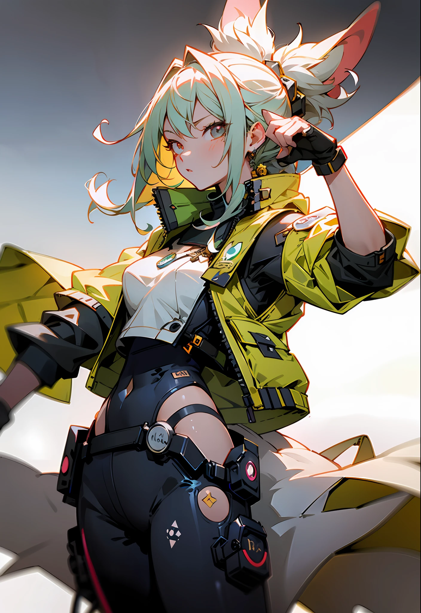 flirting girl from Takt Op.Destiny, anime, hyper detailed