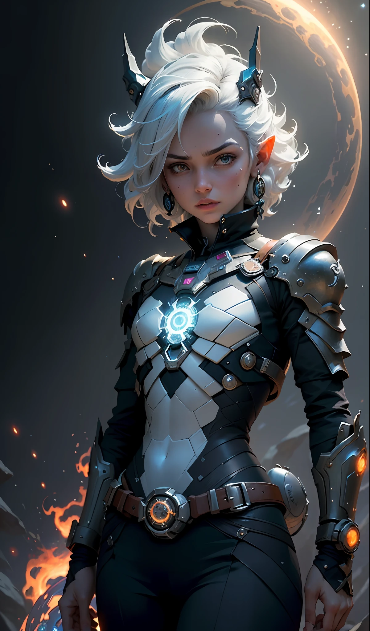 ((Best quality)), ((masterpiece)), (highly detailed:1.3), 3D, In a distant future where the boundaries between science fiction and fantasy have dissolved, the world is a tapestry of awe-inspiring wonders. Enter a universe where magic and technology coexist in harmony, shaping the destiny of civilizations across vast reaches of space.At the heart of this realm lies the Celestial Nexus, an intergalactic hub of mystical energies and technological marvels. Here, arcane knowledge intertwines with cutting-edge science, giving rise to a society where spaceships are imbued with the power of ancient spells, and technology is augmented by the mystic arts.Embark on a grand odyssey as a young explorer, destined to unravel the secrets of the Celestial Nexus. As you traverse the uncharted realms of the cosmos, encounter diverse civilizations teeming with beings who possess extraordinary abilities. From the ethereal Elven Spires, where the art of interdimensional travel is perfected, to the cybernetic enclaves of the Android Conglomerate, witness the tapestry of life as magic and technology intertwine.Unleash your latent powers as you become attuned to the energies that flow through the Nexus. Harness the ancient incantations of forgotten sorceries to propel your starship across the vast expanse of the cosmos. Engage in epic battles against cosmic abominations and interstellar tyrants, wielding enchanted weapons infused with futuristic enhancements.As you delve deeper into the enigmatic realms of the Celestial Nexus, uncover the origin of this harmonious fusion of magic and technology. Discover the ancient prophecies that foretell a cataclysmic event threatening to tear apart this delicate balance. Unite with a band of extraordinary beings, each possessing their own blend of magical aptitude and technological expertise, to embark on a perilous quest to save the Nexus from imminent destruction.In this epic saga, your choices will shape the fate of worlds, as the boundaries between