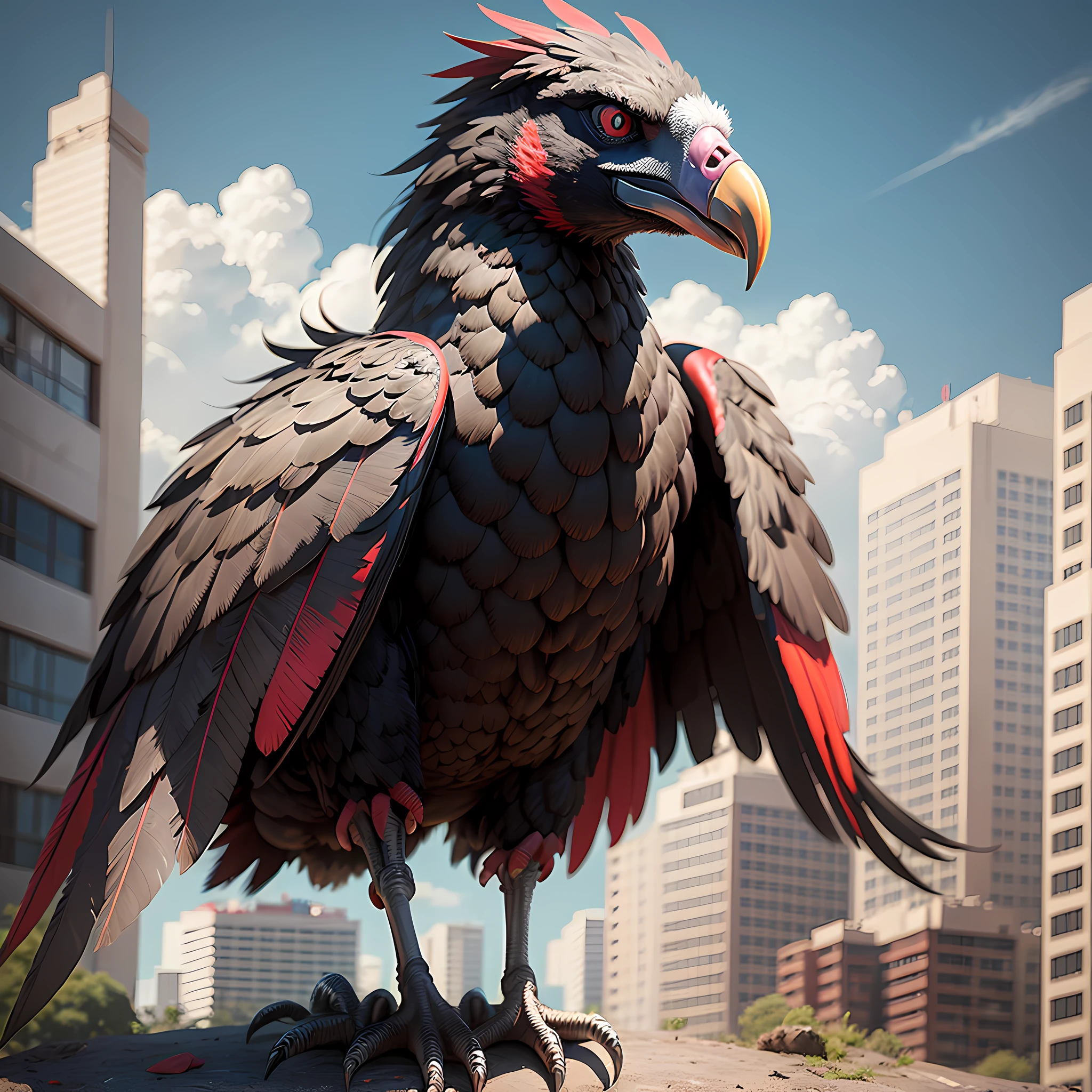 Black and red vulture Team Mascot Flamengo realistic high definition 8k --auto --s2