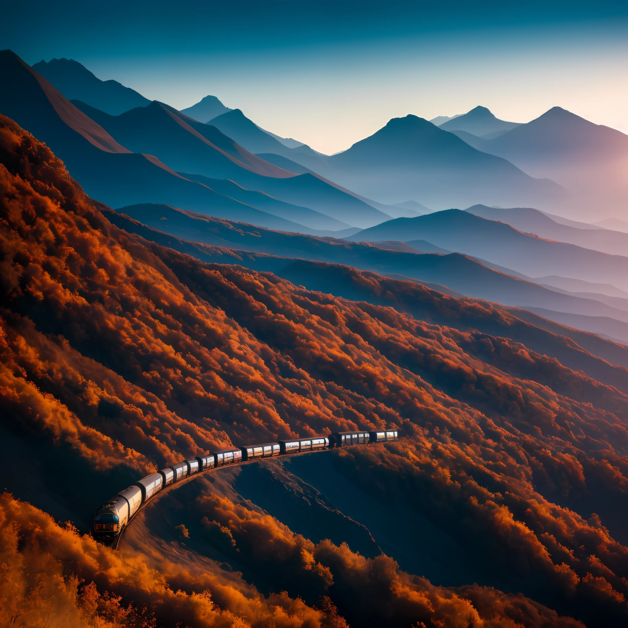 There is a train crossing the mountains, film Silk Road landscapes, by Gabor Szikszai, trains, detailed landscapes - width 672, 5 0 0 px, 500px, by Matthias Weischer, crossing the mountains, stunning landscape images, by Sergey Zabelin, Fabien Charuau