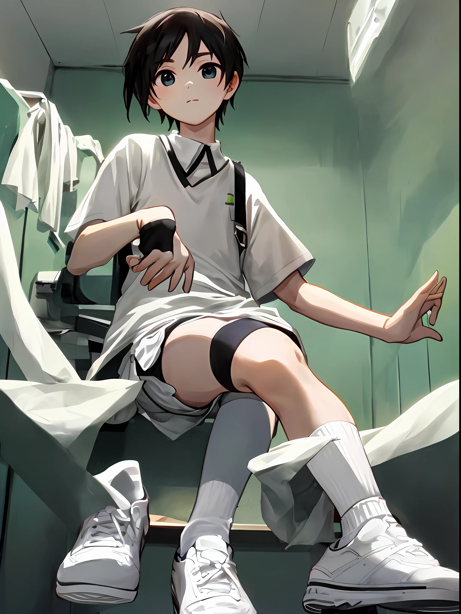 The shorts turn white and the socks become white
