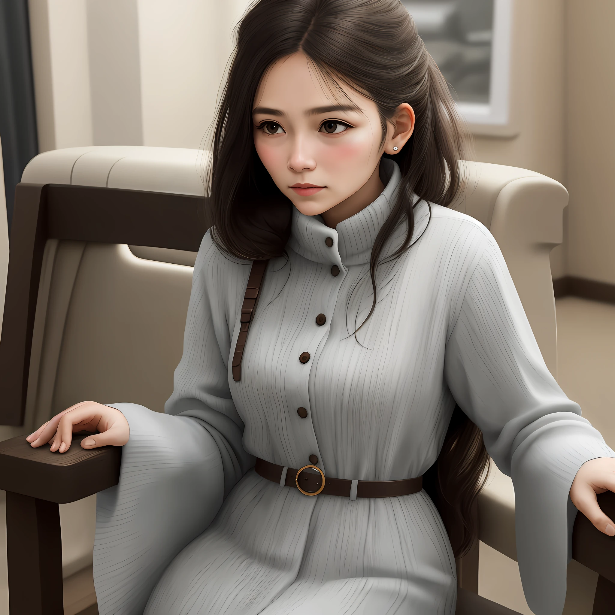 A woman having