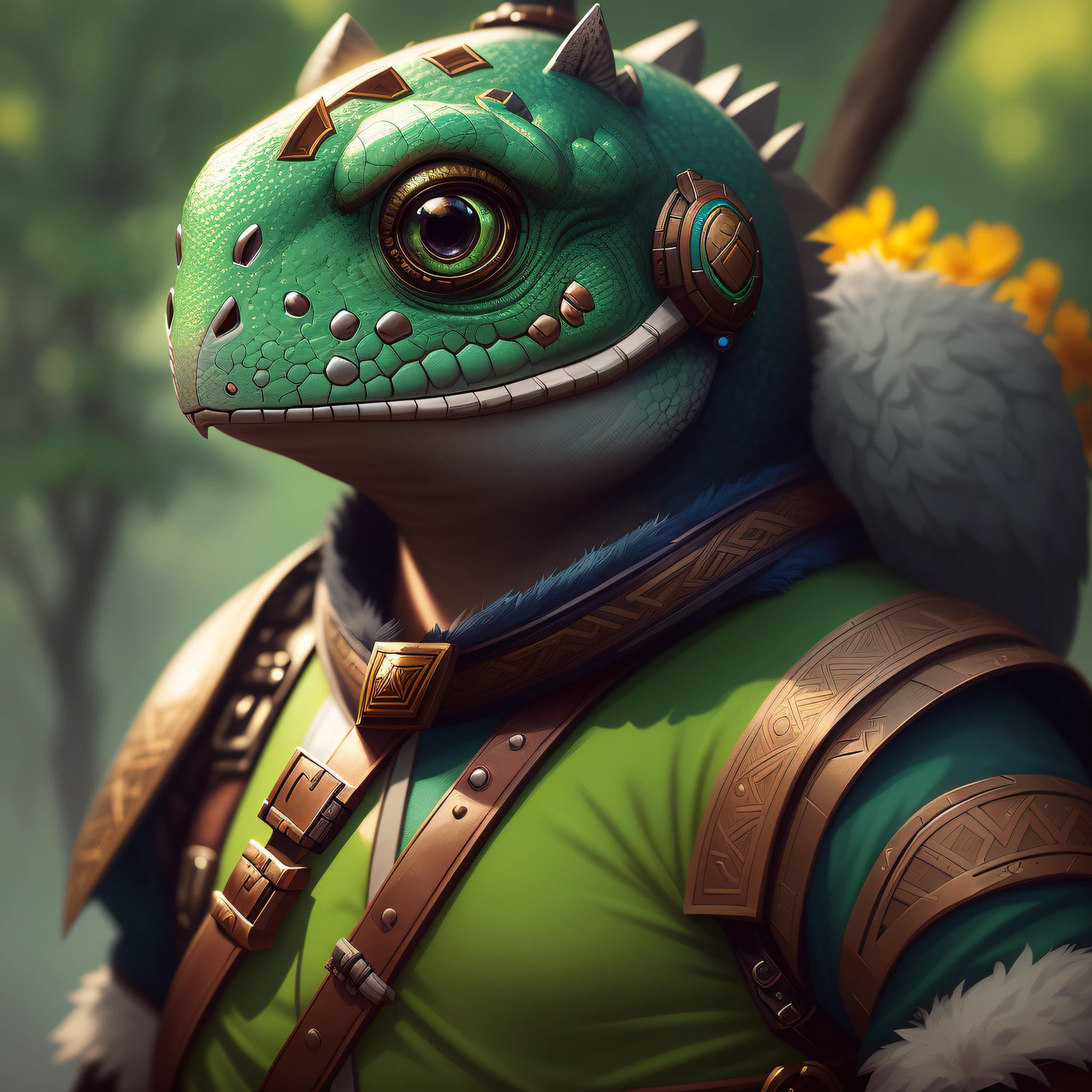 portrait of a cute (dicuki:1.1) as a warrior, digital art , trending artstation, 4k, high detail