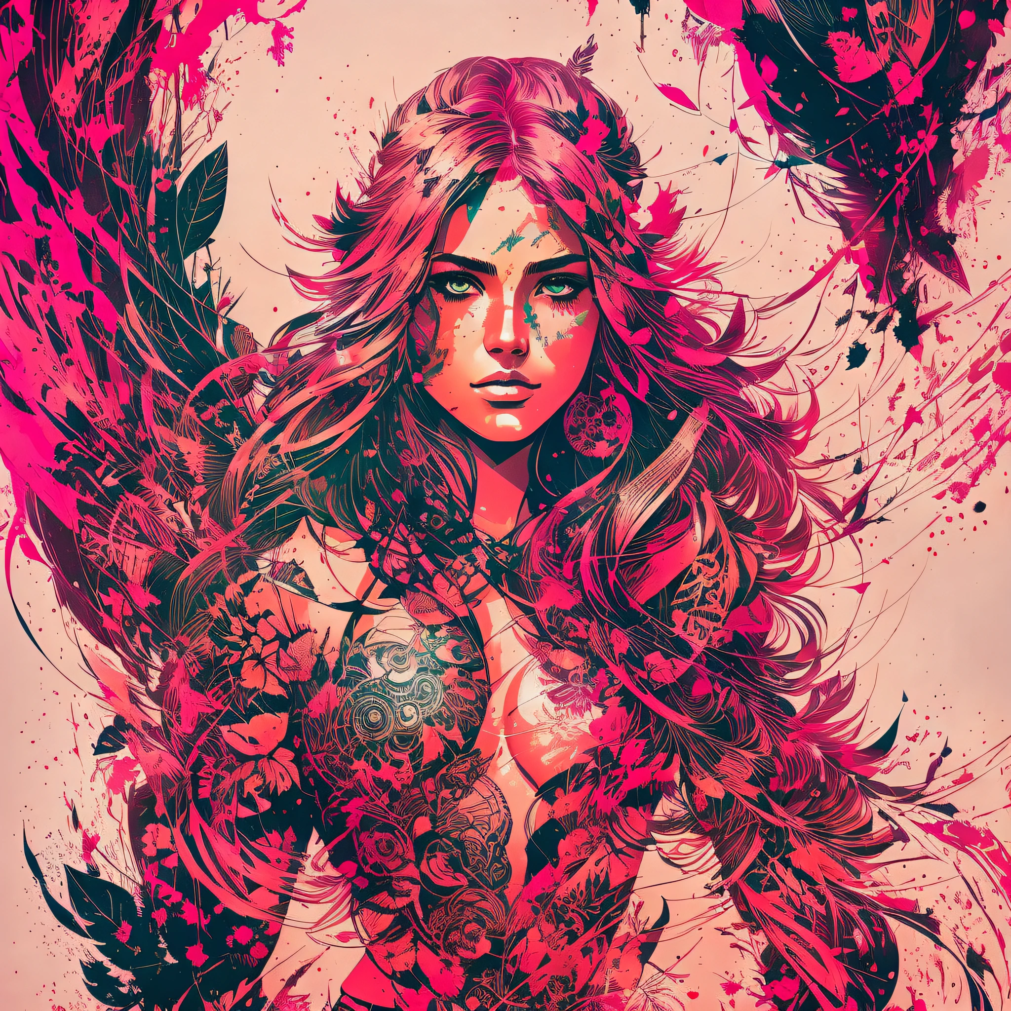 strong warrior princess| centered| key visual| intricate| highly detailed| breathtaking beauty| precise lineart| vibrant| comprehensive cinematic| Carne Griffiths| Conrad Roset --auto --s2