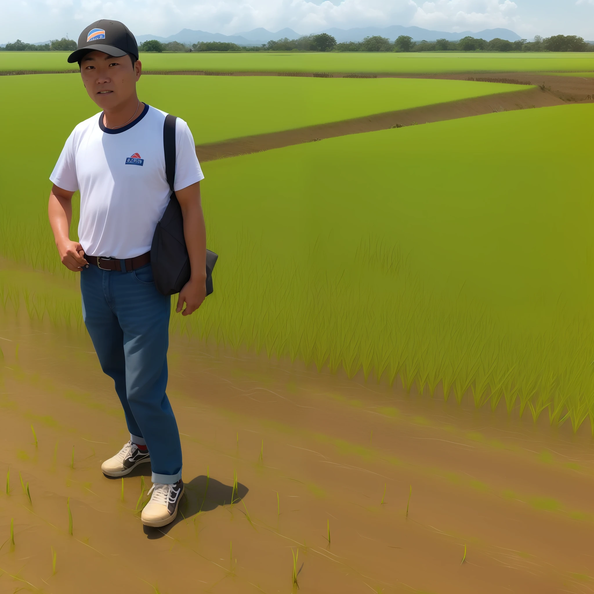 A scalper, in a rice field, was made into beef jerky